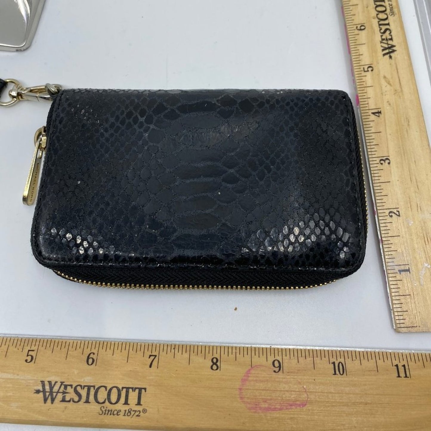 Michael Kors Black Alligator Leather Wristlet