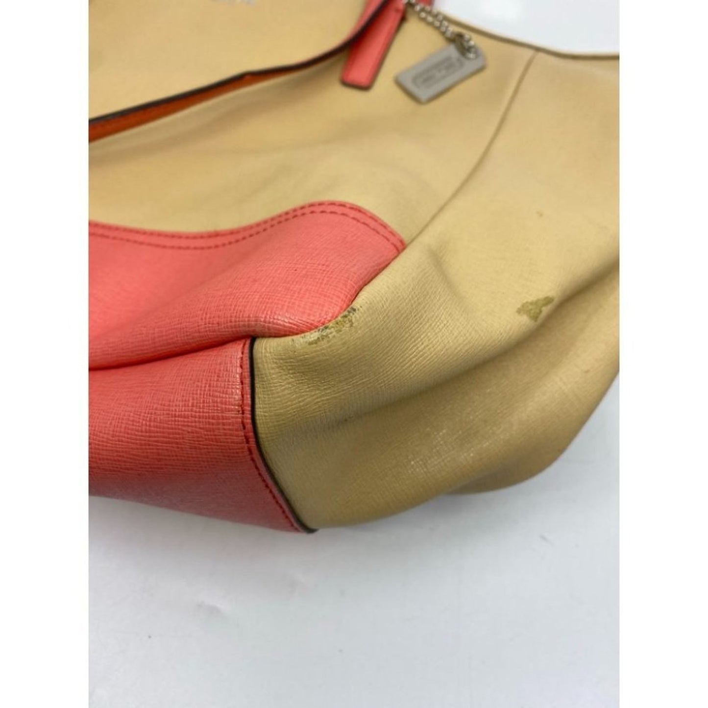 COACH Large Tan Orange Leather Tote/ Shoulder Bag
