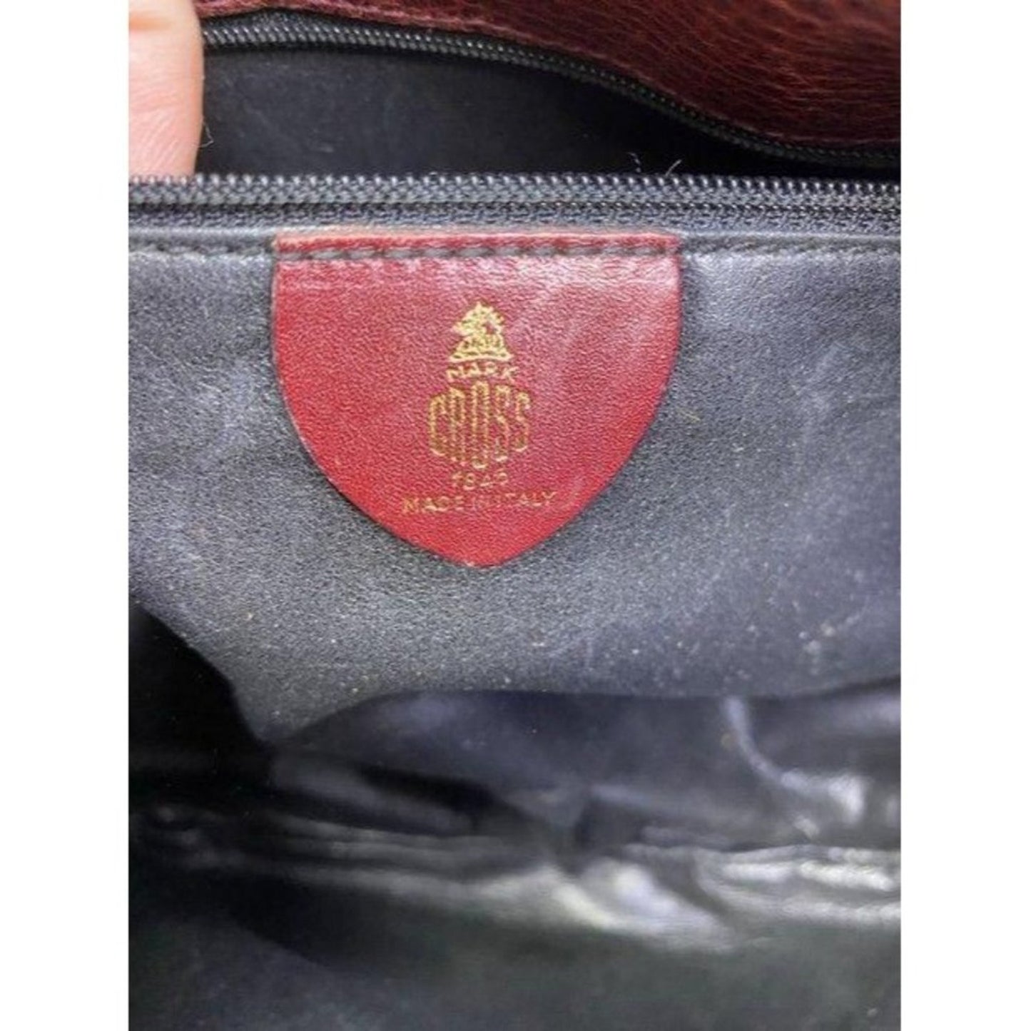 mark cross vintage shoulder burgundy leather cross