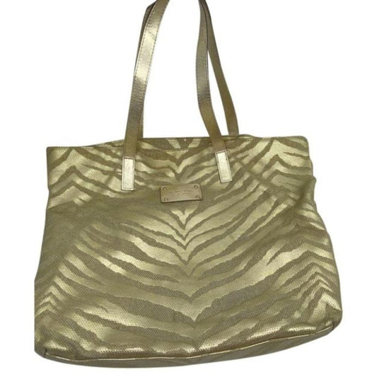 MICHAEL KORS Gold Tan Large Inter Woven Tote Bag