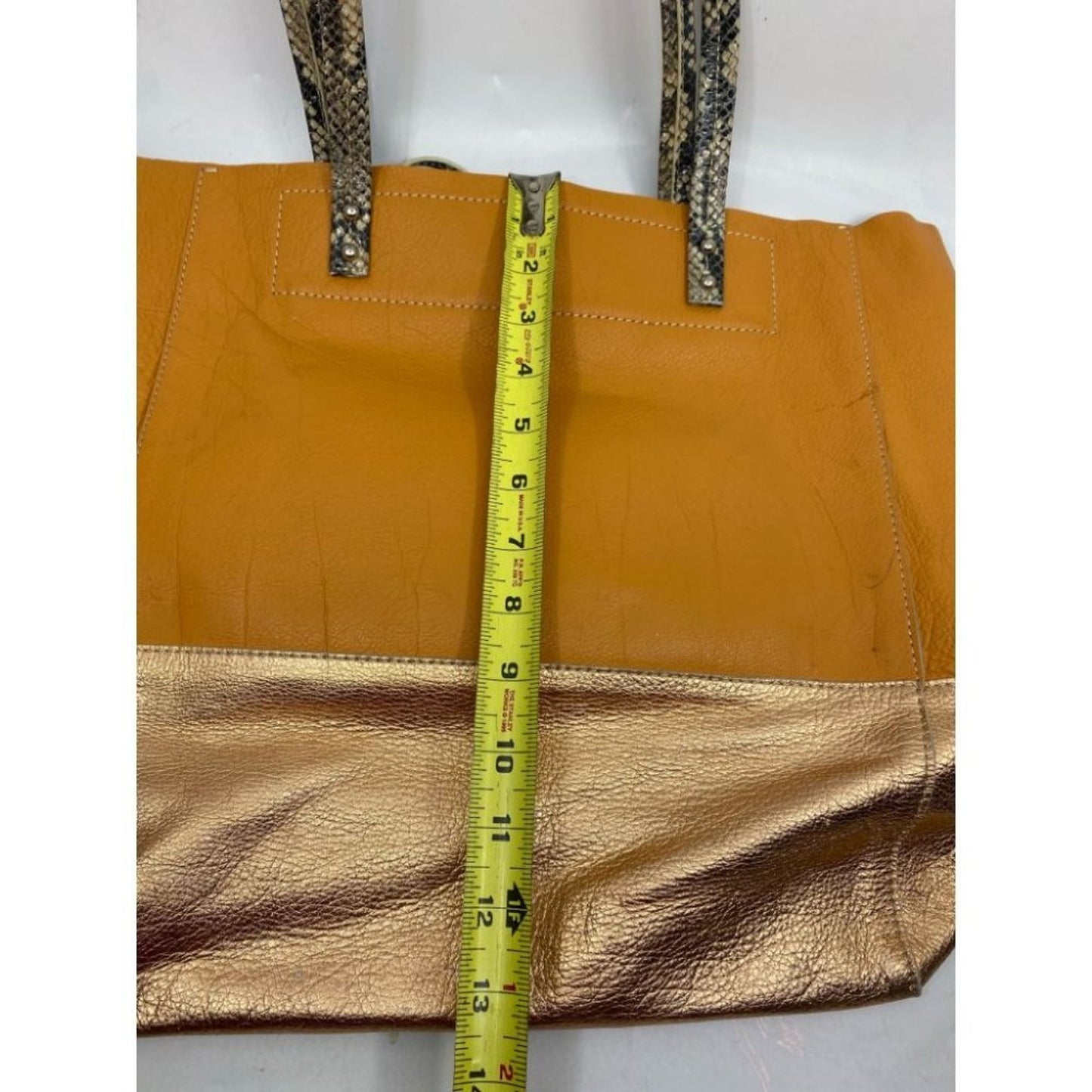 Rafe Women's Orange Gold Leather Handbag