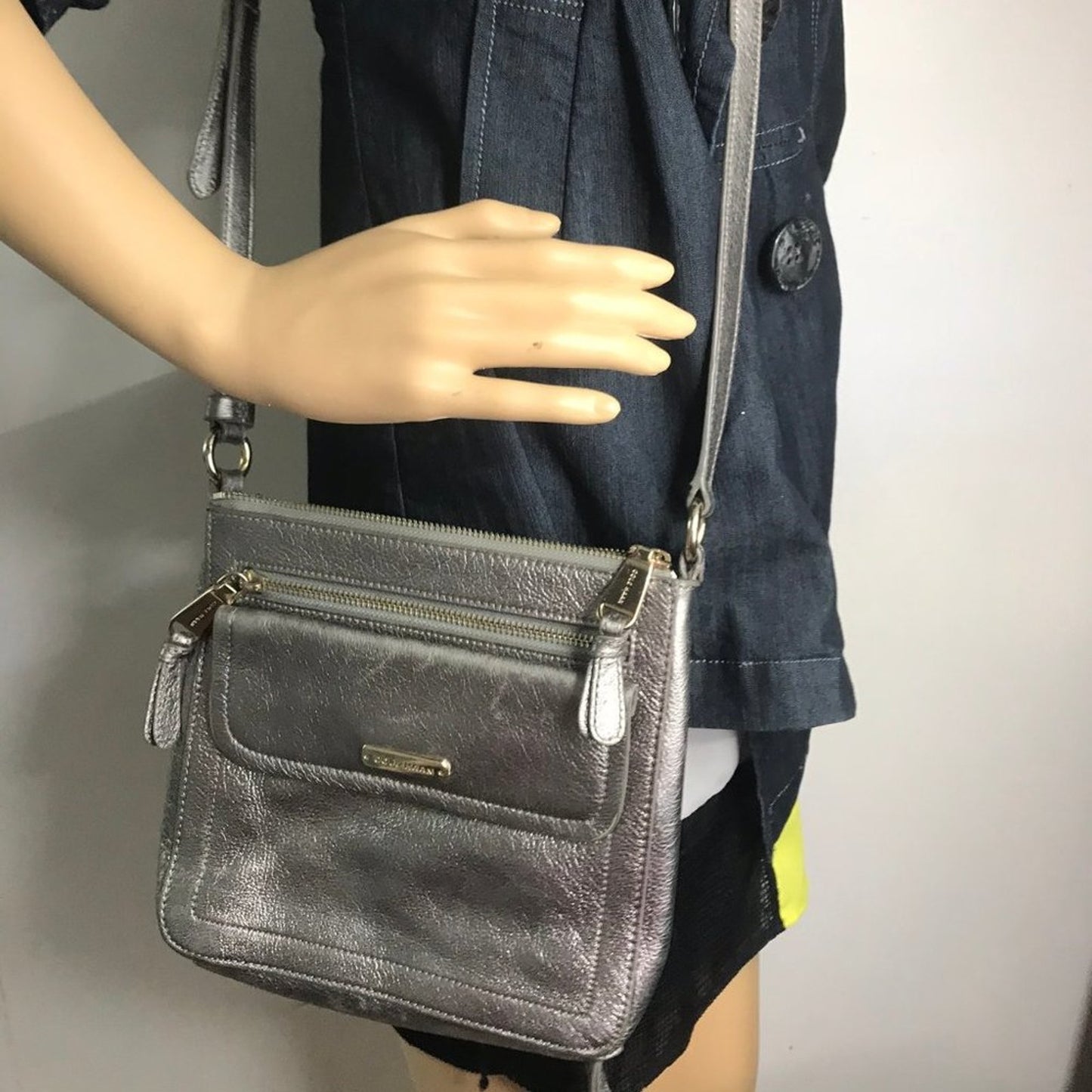 Cole Haan Gray Leather Crossbody Bag