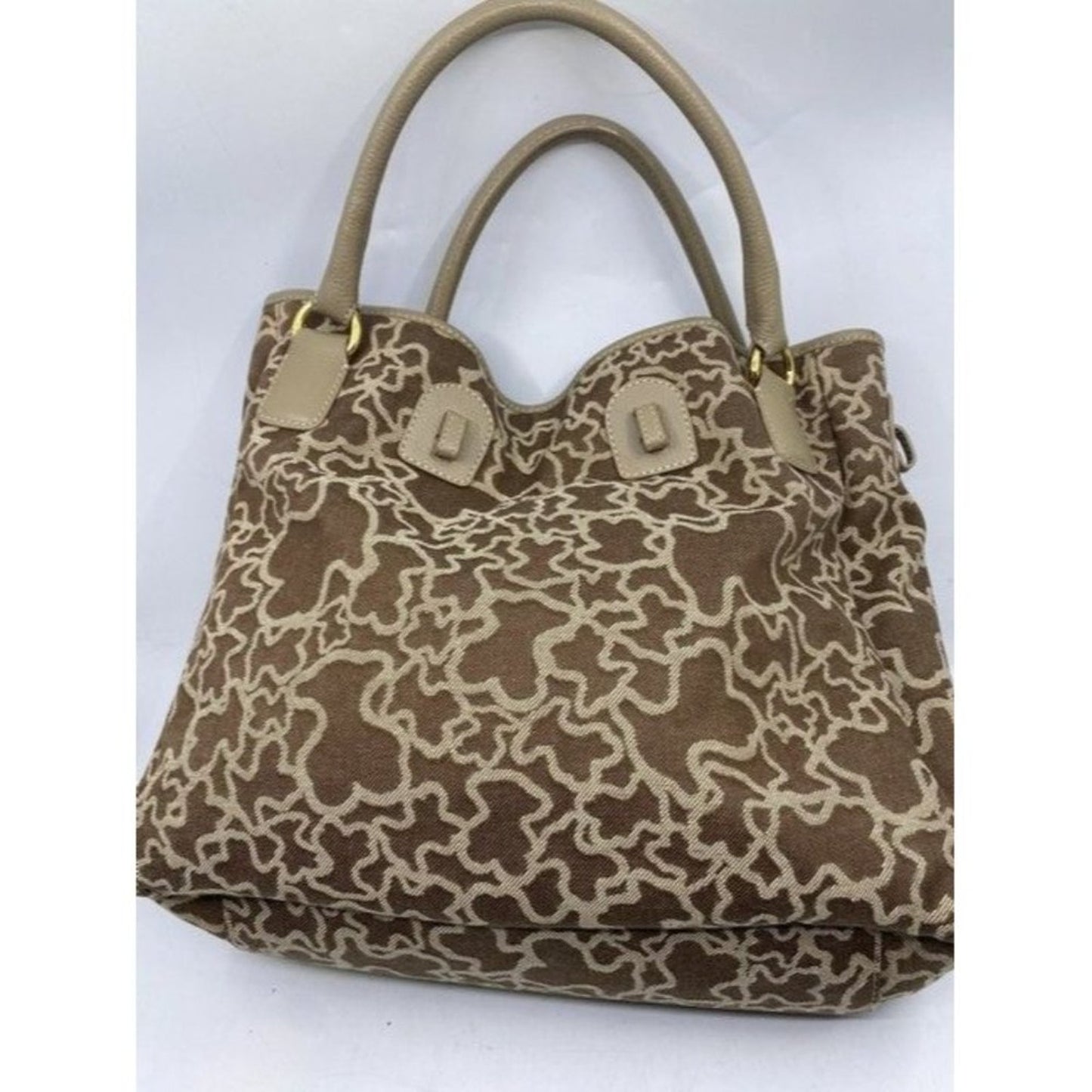 Tous Euc Beige Faux Fur Shoulder Bag