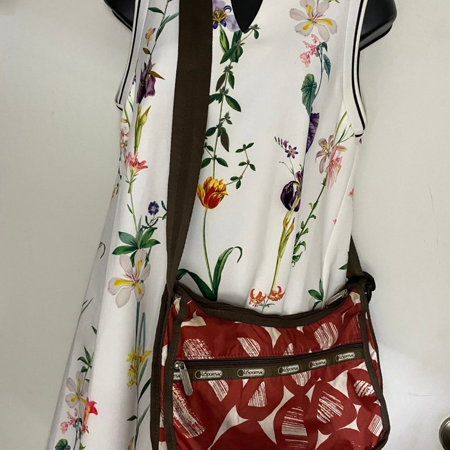 Le Sportsec Red Nylon Crossbody Bag