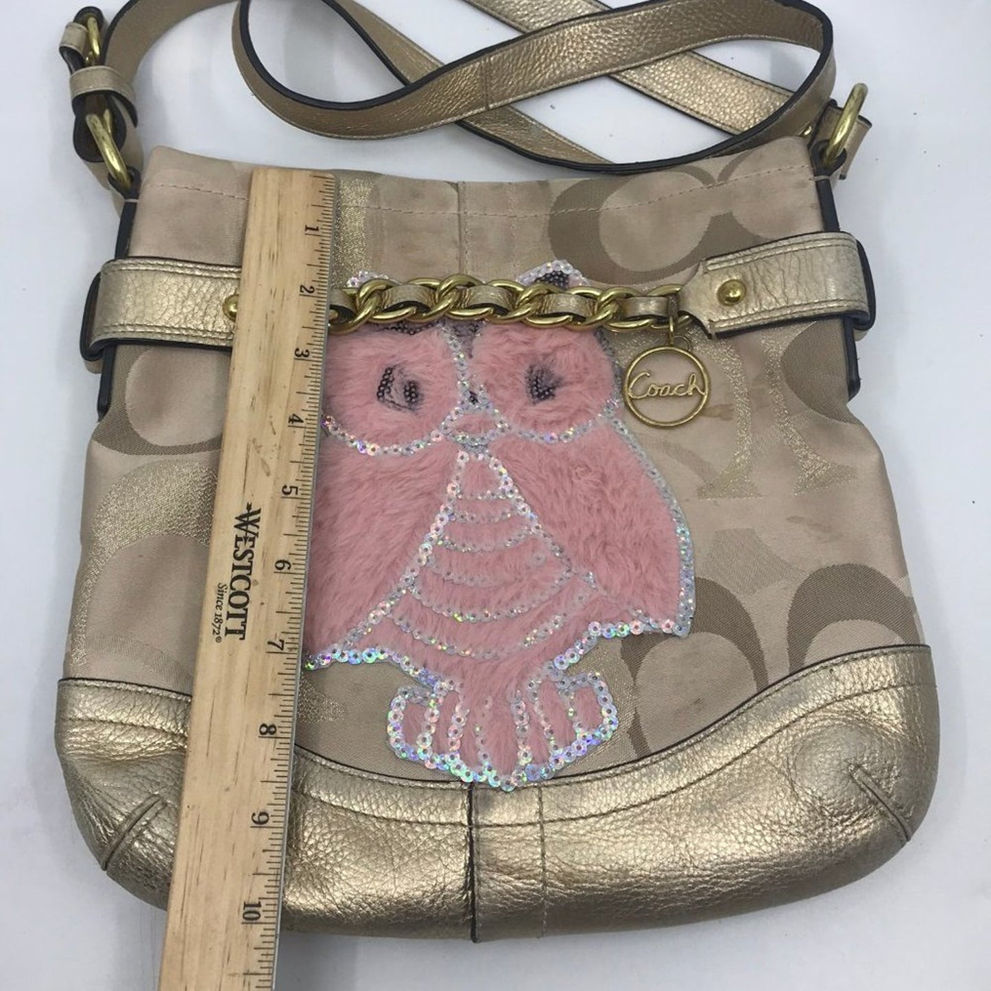COACH Customized Tan Fabric Crossbody Bag