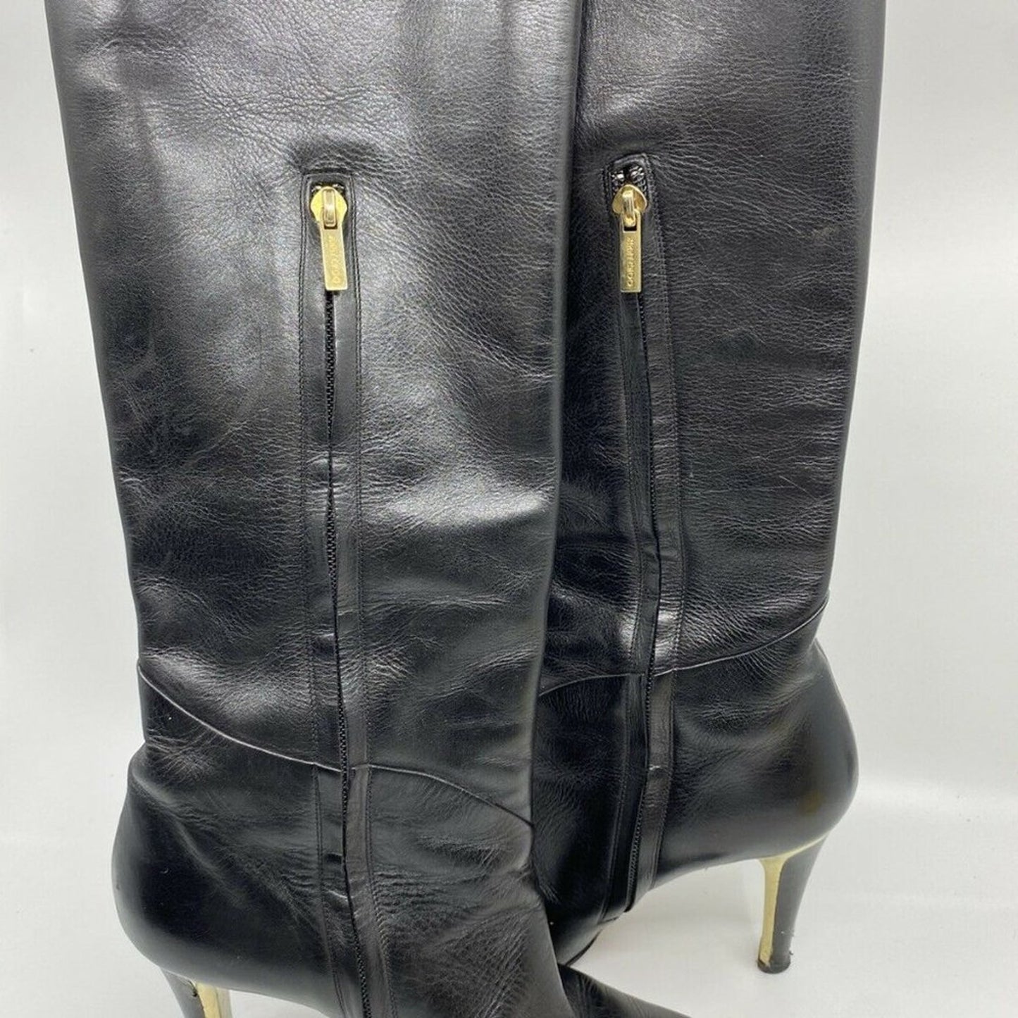 JIMMY CHOO Black Leather Knee high boots 7.5