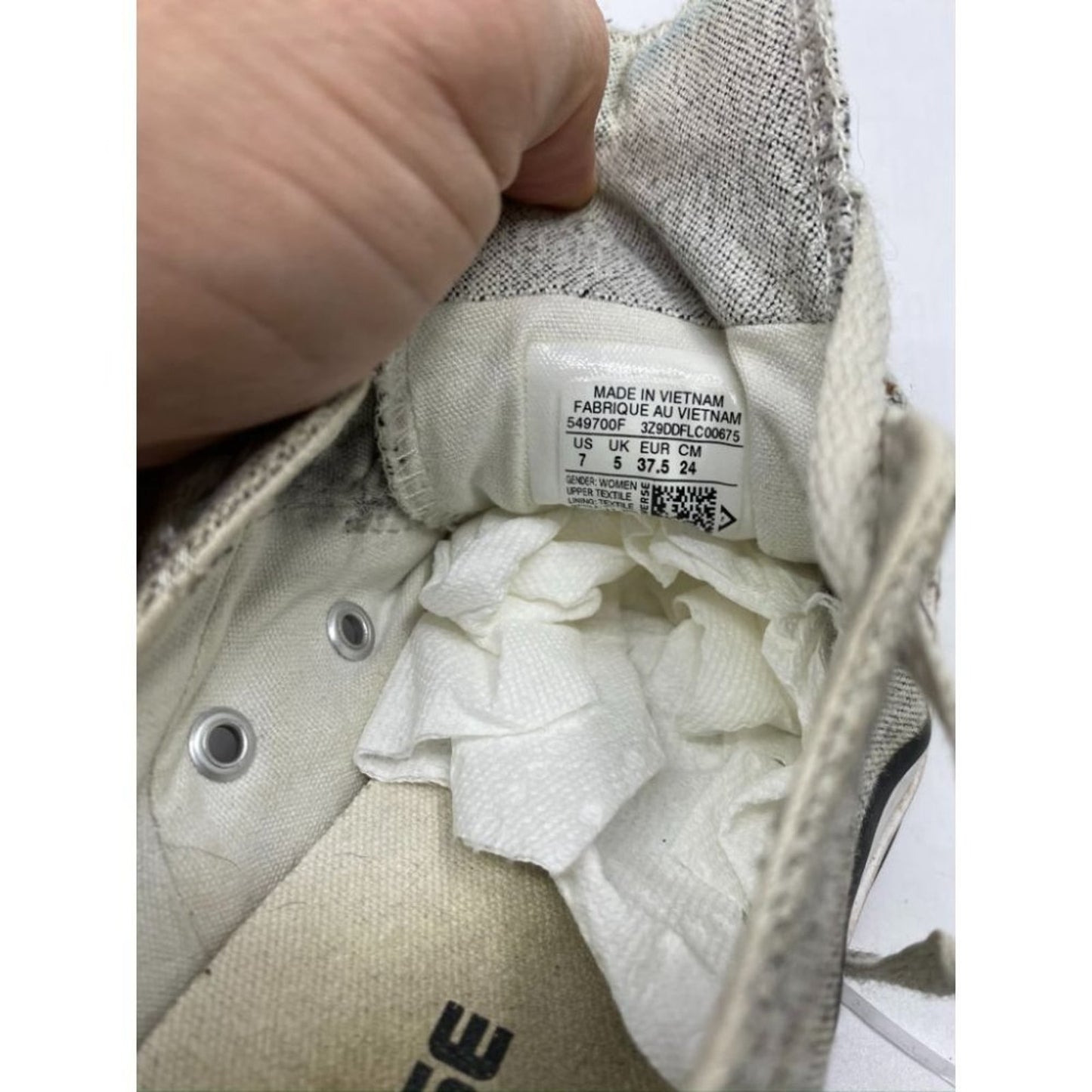 CONVERSE Sneakers White Gray Women's Size 7