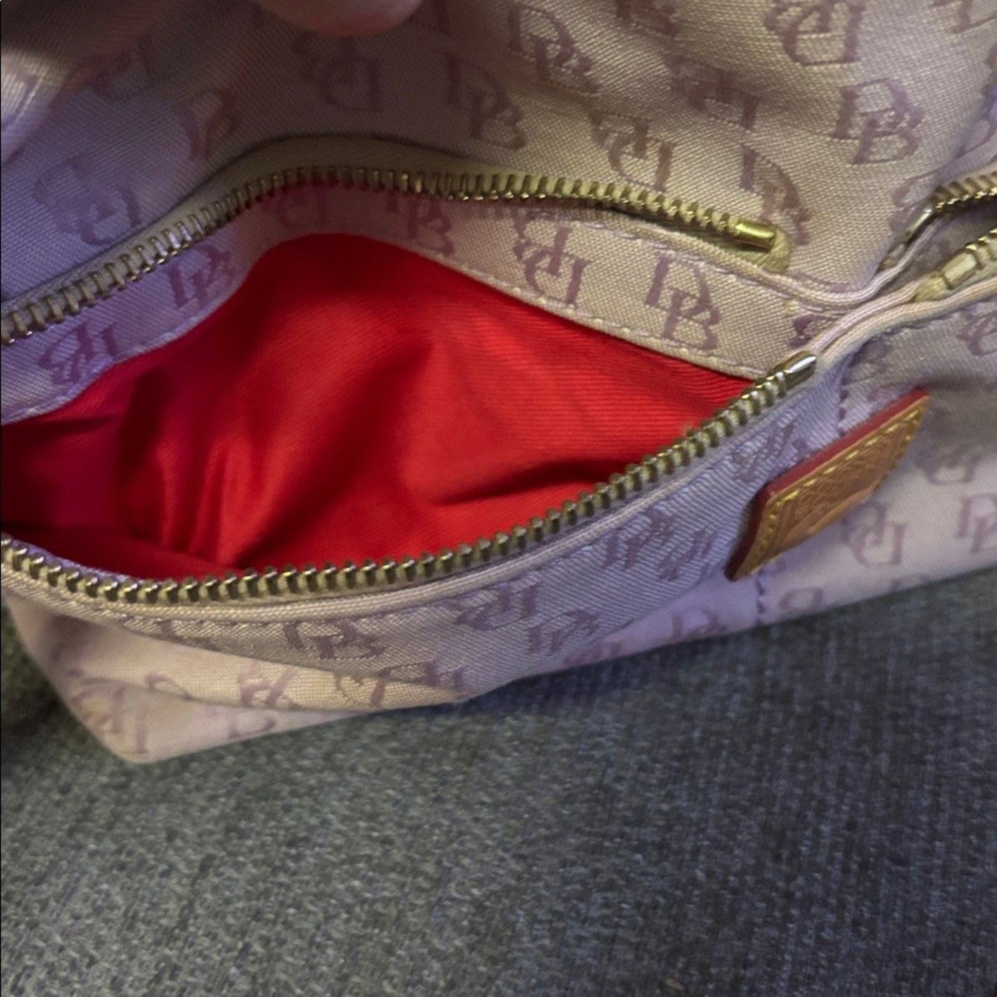 Dooney & Bourke Light Pink and Tan Shoulder Bag