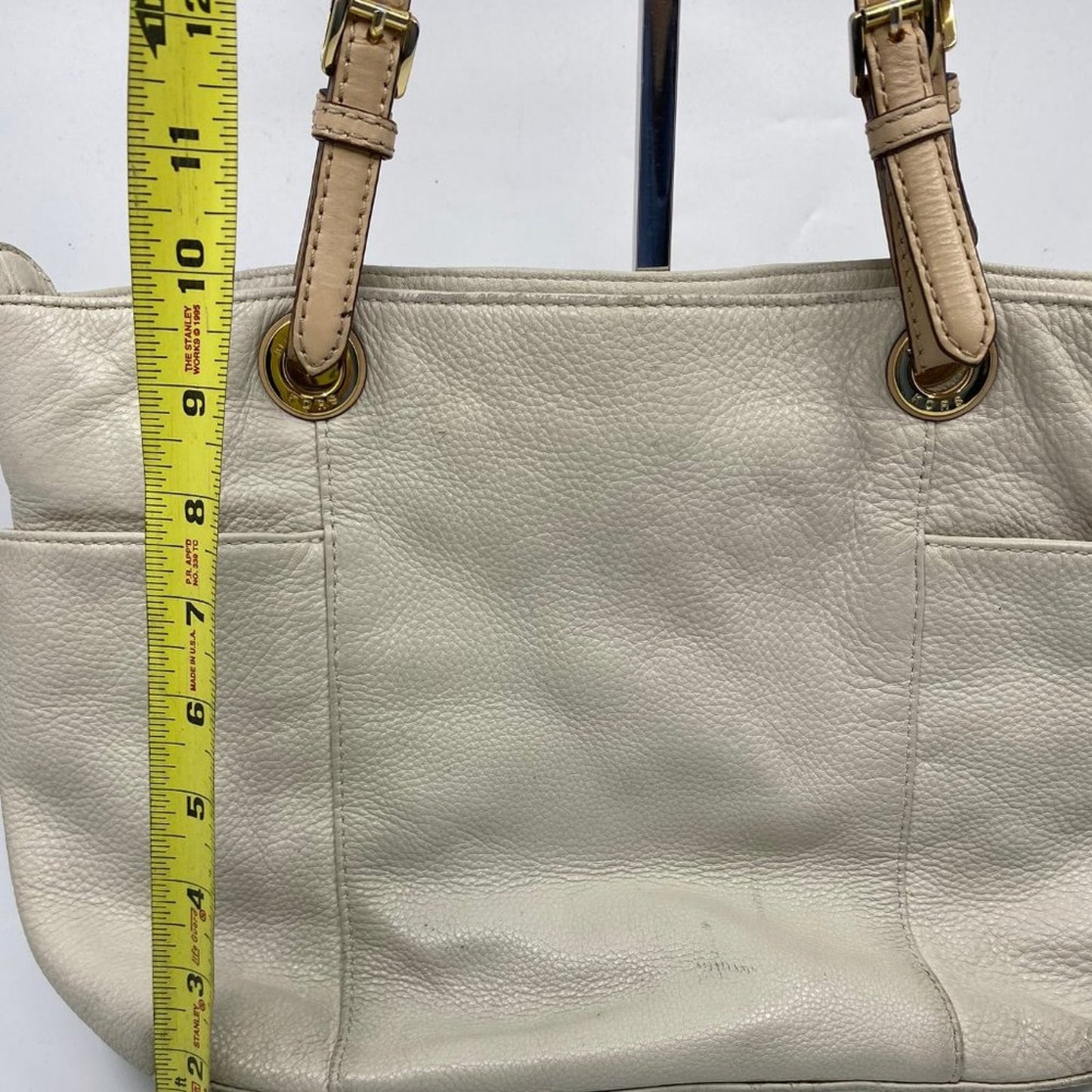 Michael Kors Large White Cream Leather Tote Bag