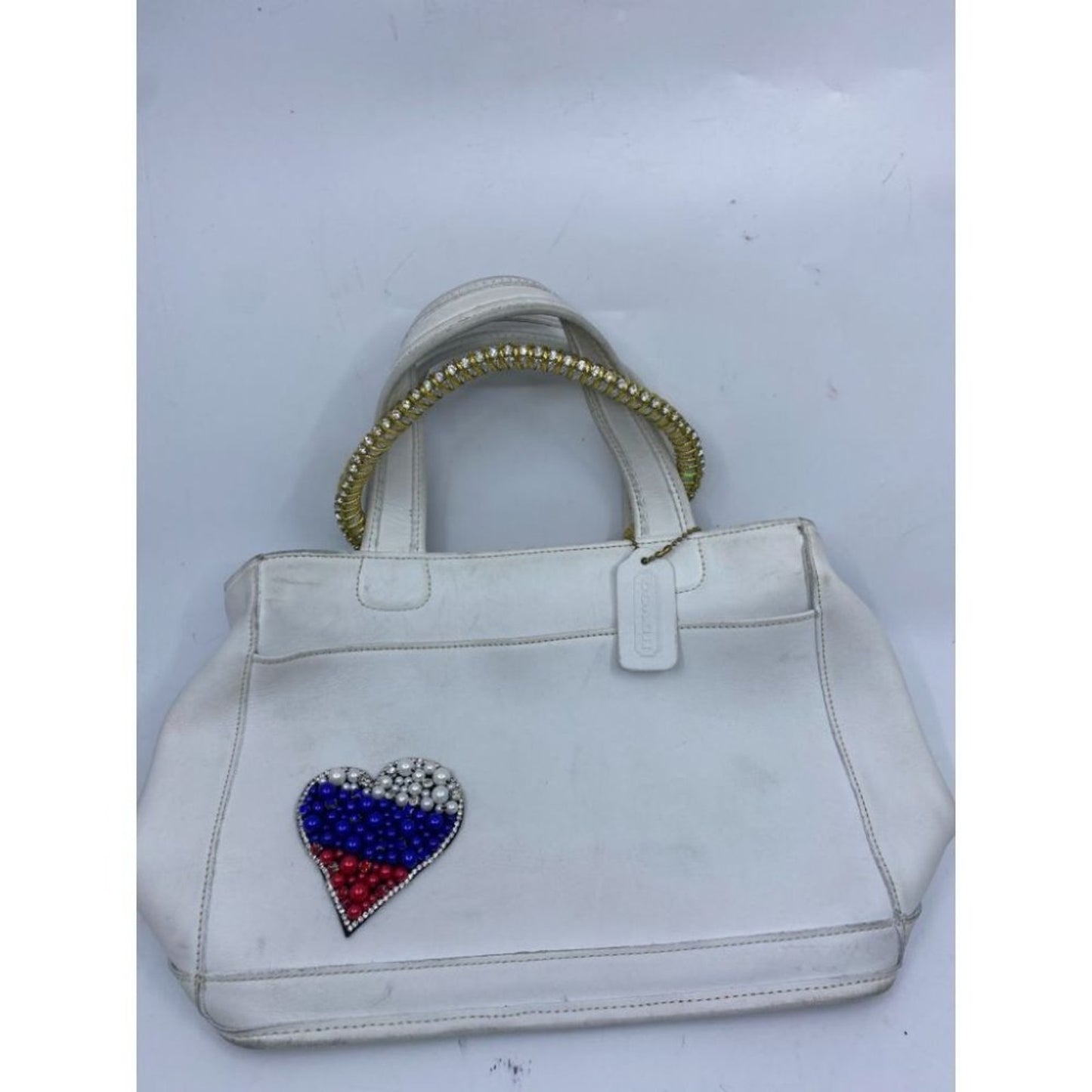 Coach Handbag White Customized with Applique