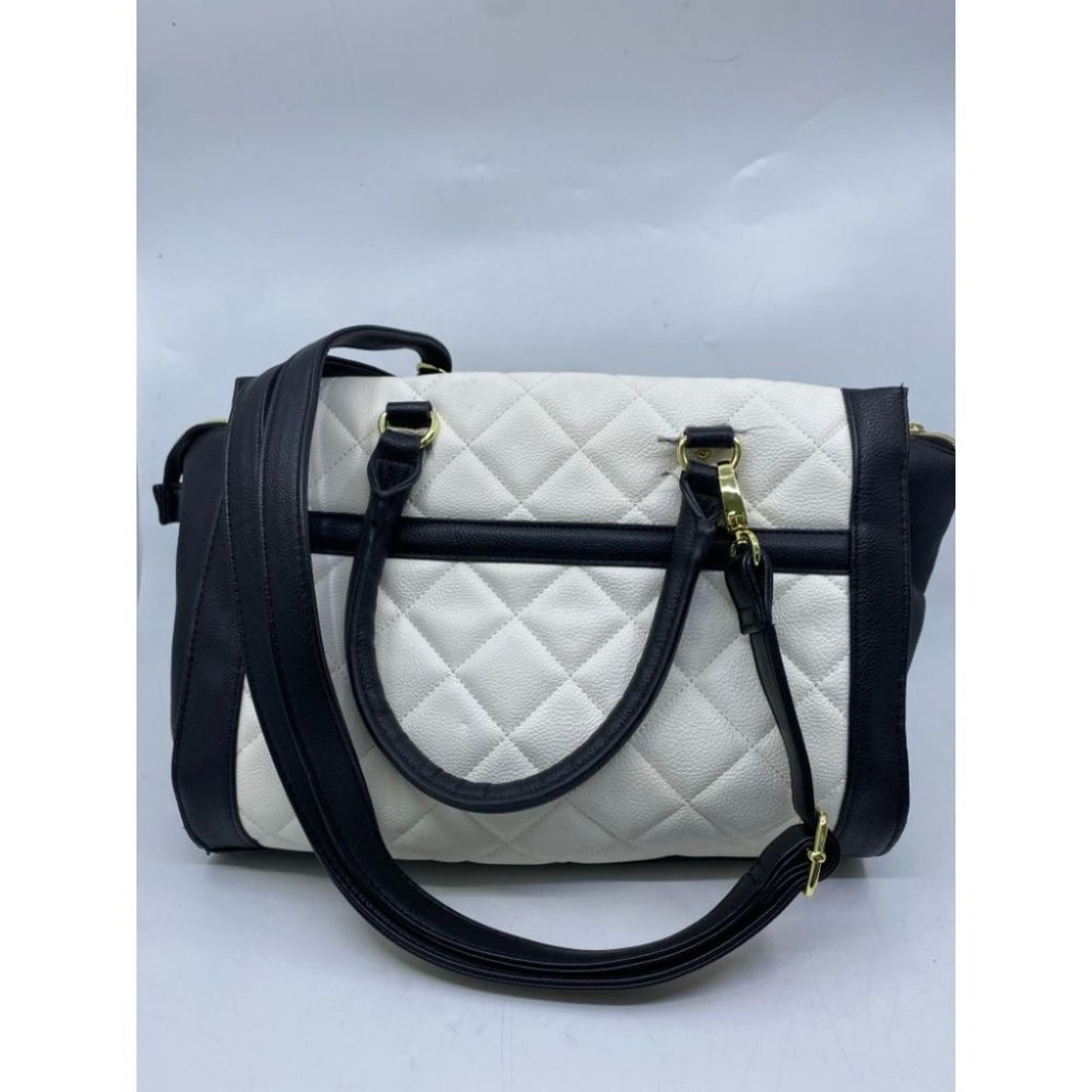 Betsey Johnson Black White Leather Shoulder Bag