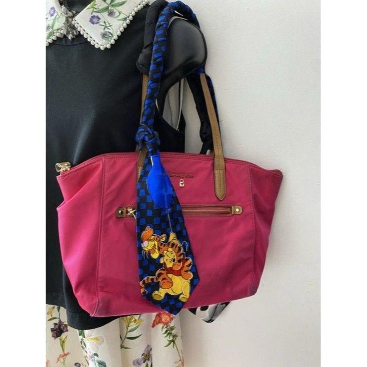 michael kors w customized w tie sash pink blue tot