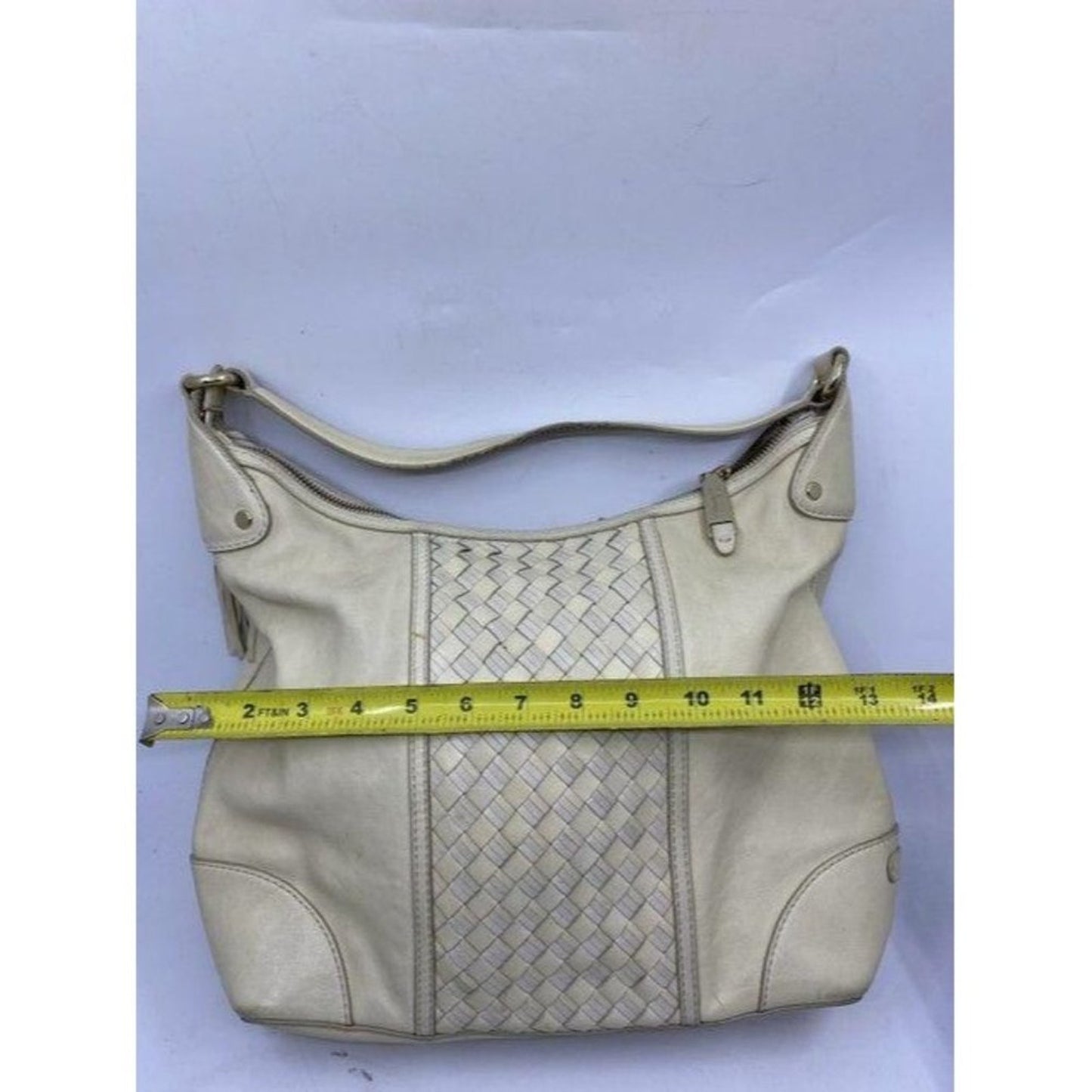 cole haan xl cream leather shoulder bag
