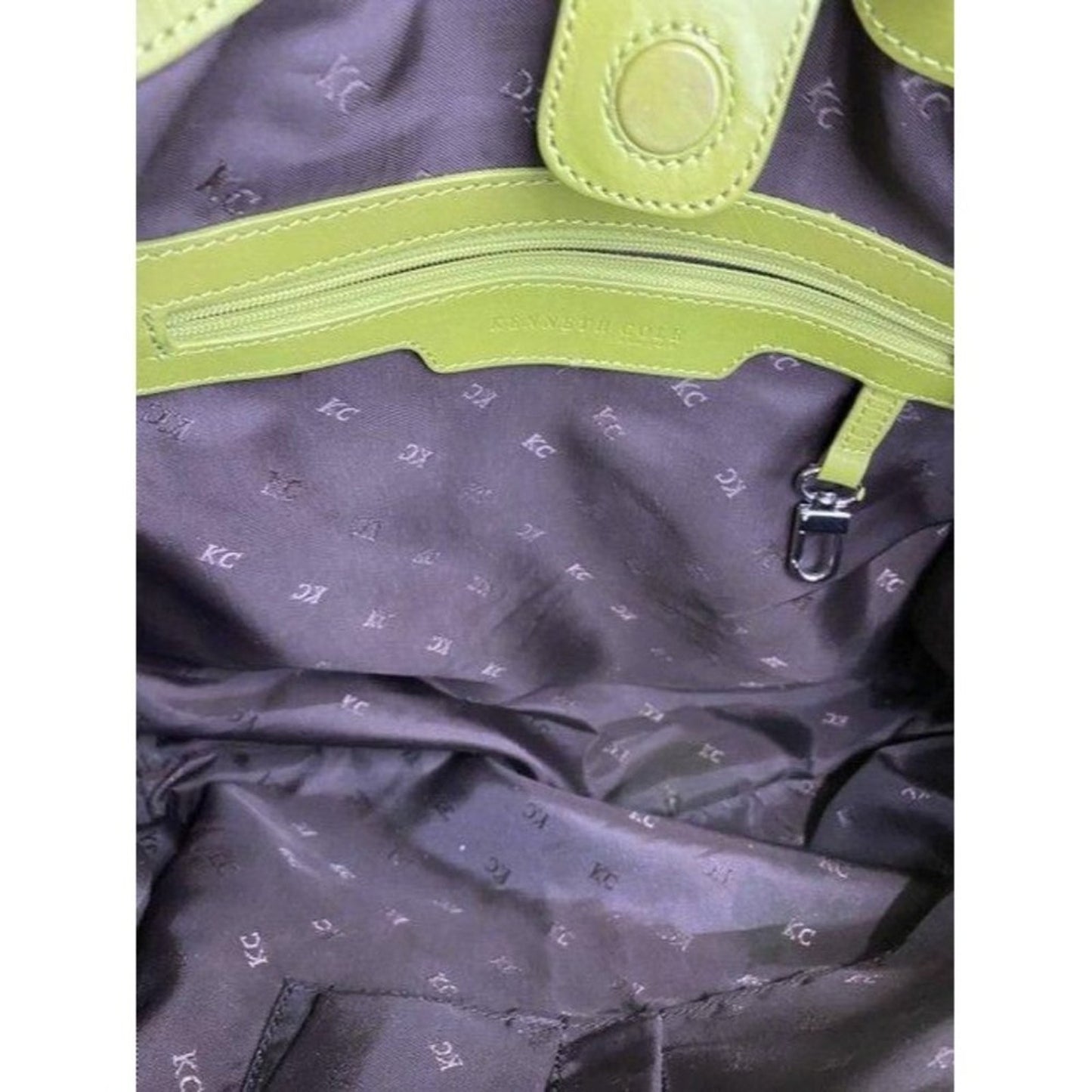 kenneth cole bag green fabric tote