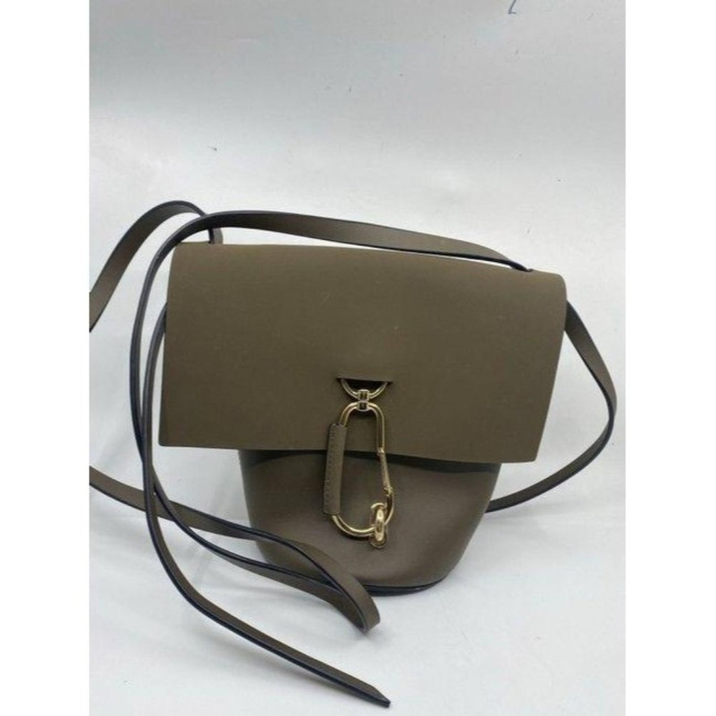 zac posen olive green leather cross body bag