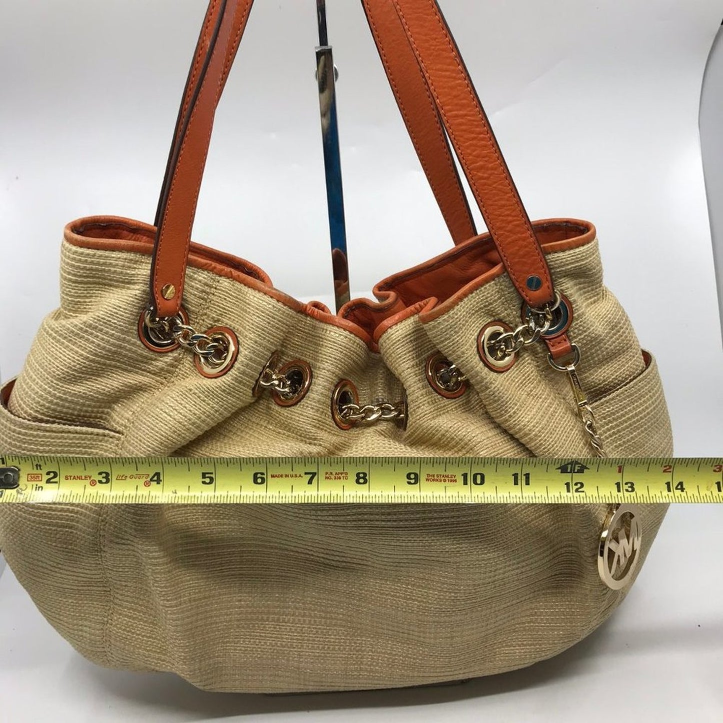 Michael Kors Tan Brown Large Woven Straw Bag
