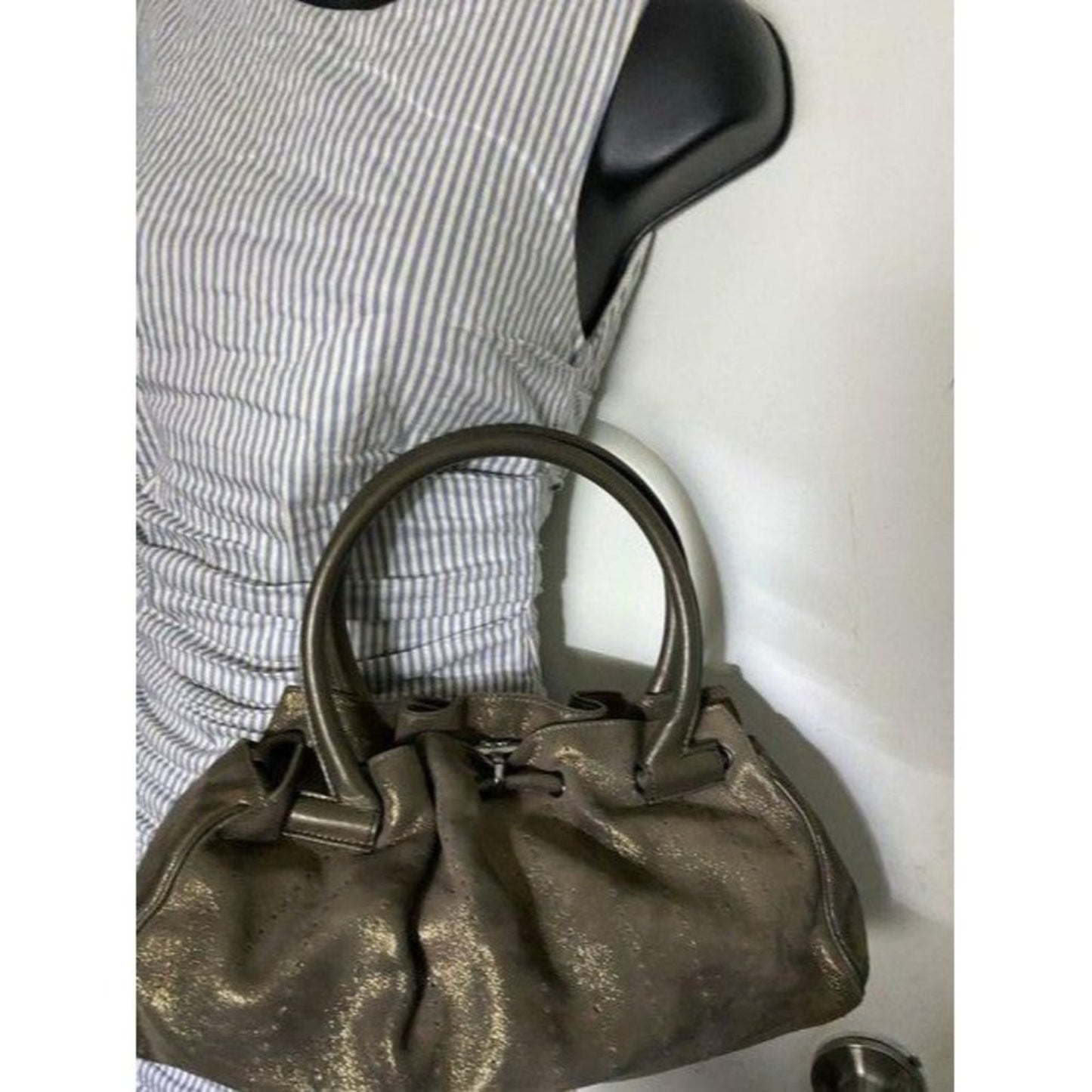 salvatore ferragamo handbag bronze shoulder bag