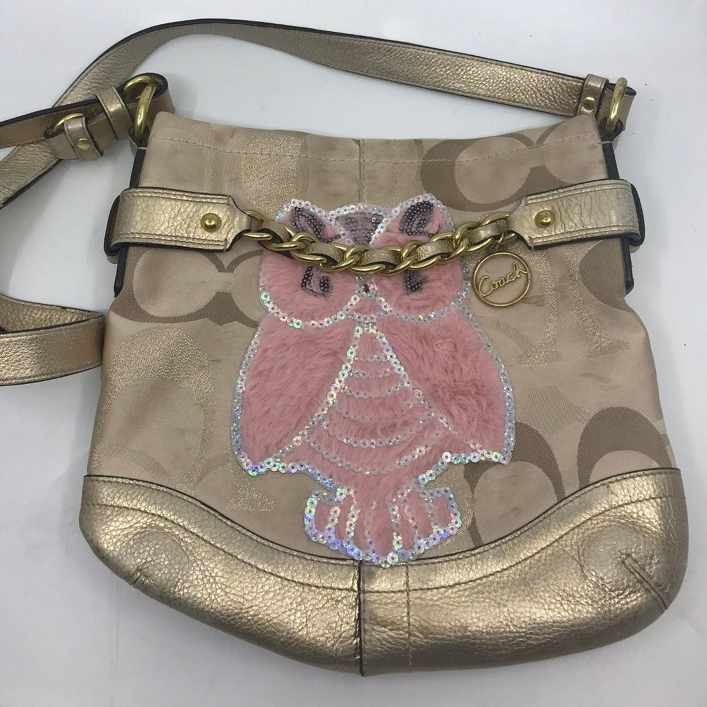 COACH Customized Tan Fabric Crossbody Bag
