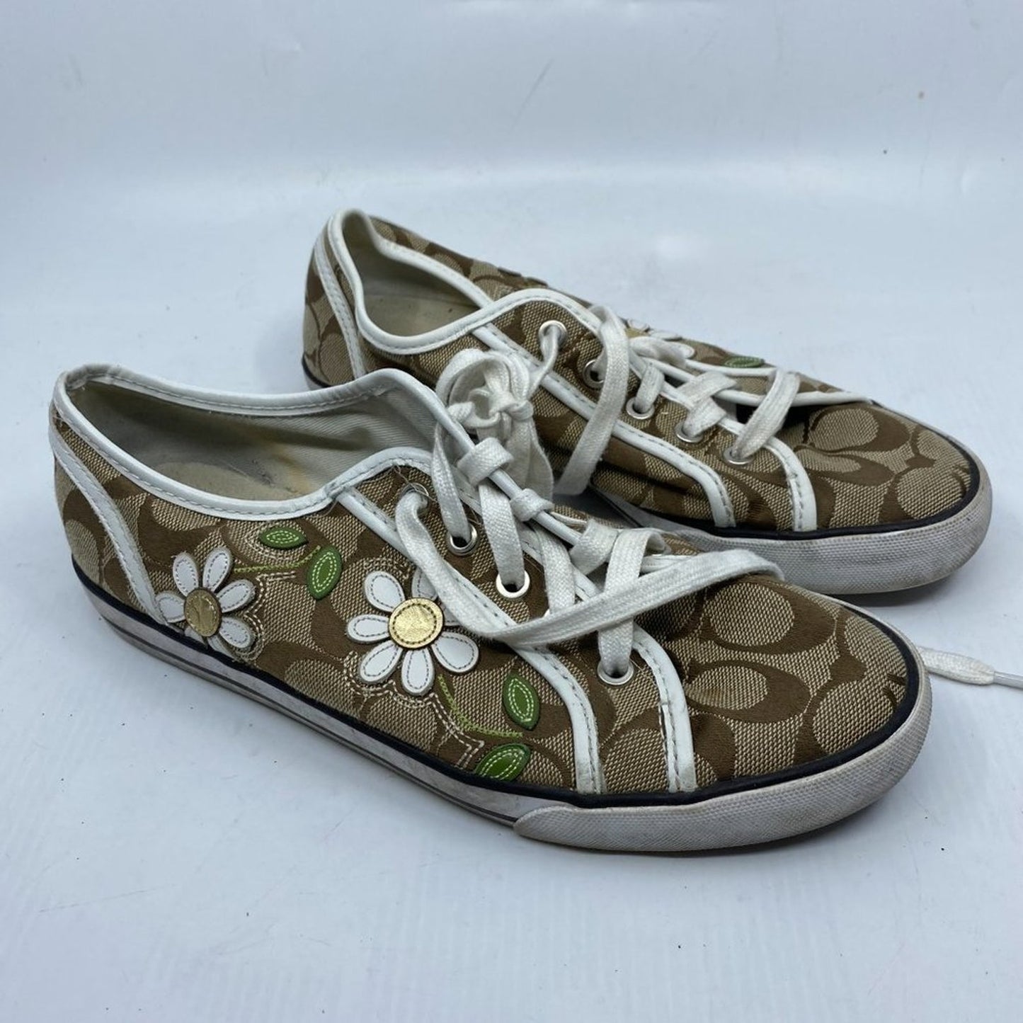 Coach Brown White Sneakers Size 8