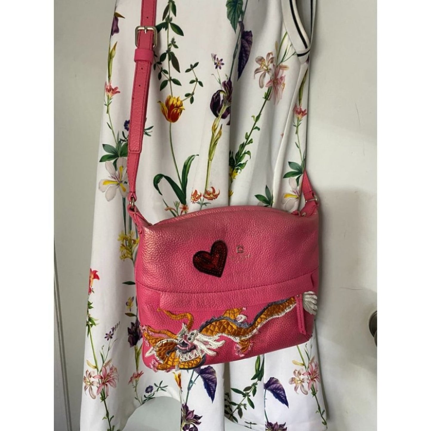Kate Spade Pink Leather Crossbody With Customized