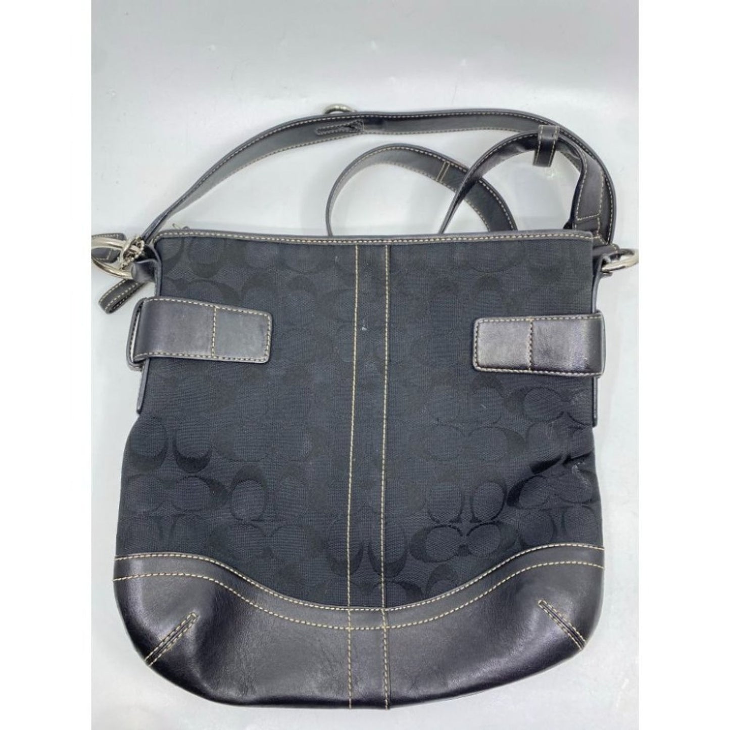 Coach Black Jacquard Fabric Signature Crossbody