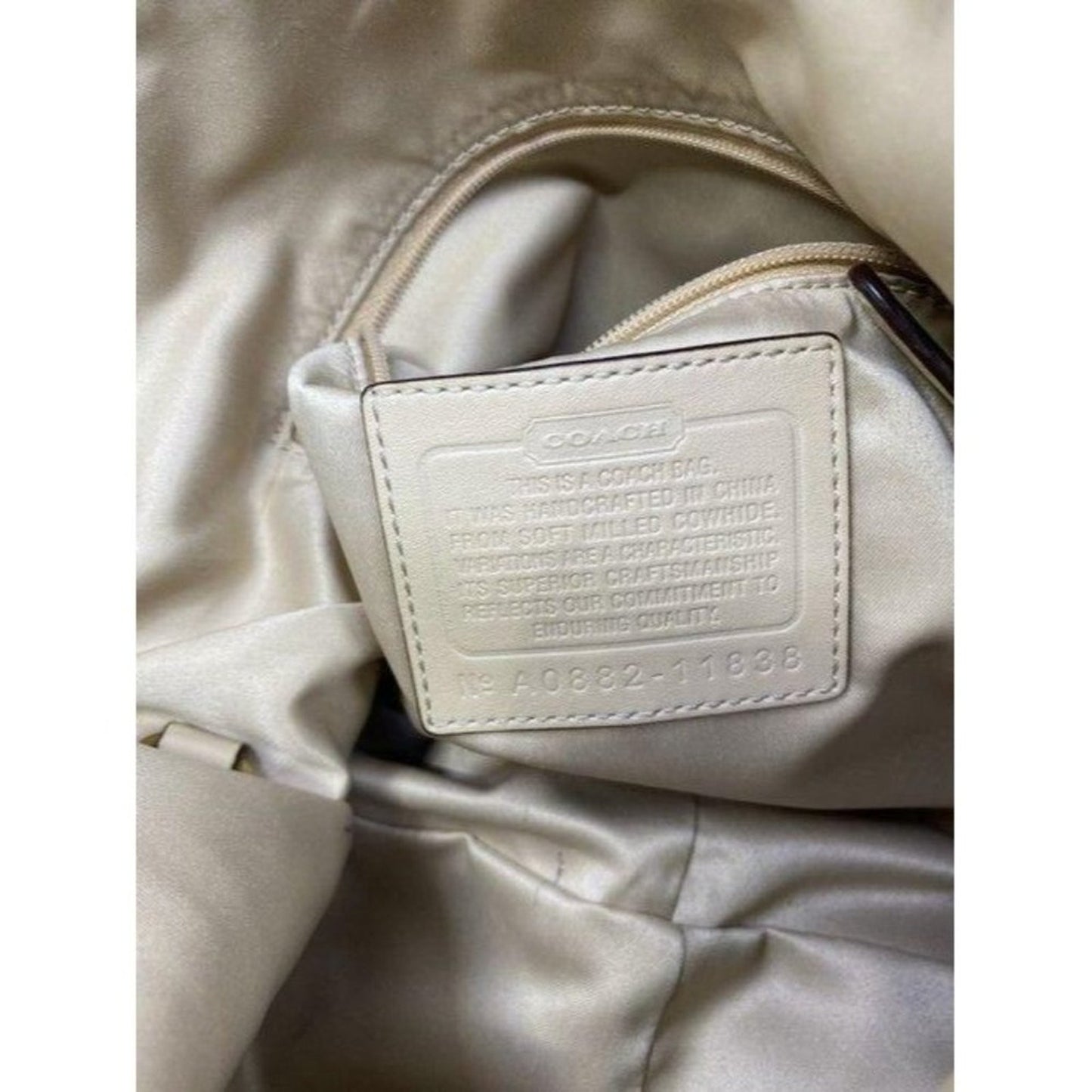 coach beige leather shoulder bag