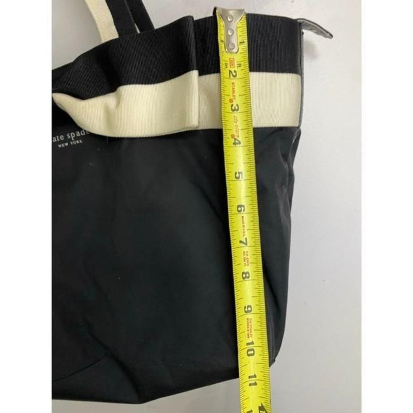 kate spade shopping large cream black nylon tote