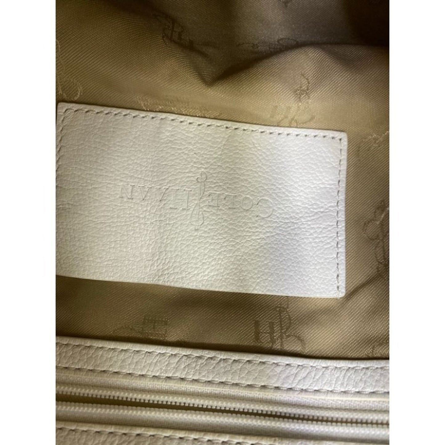 COLE HAAN White Large Leather Tote/ Shoulder Bag