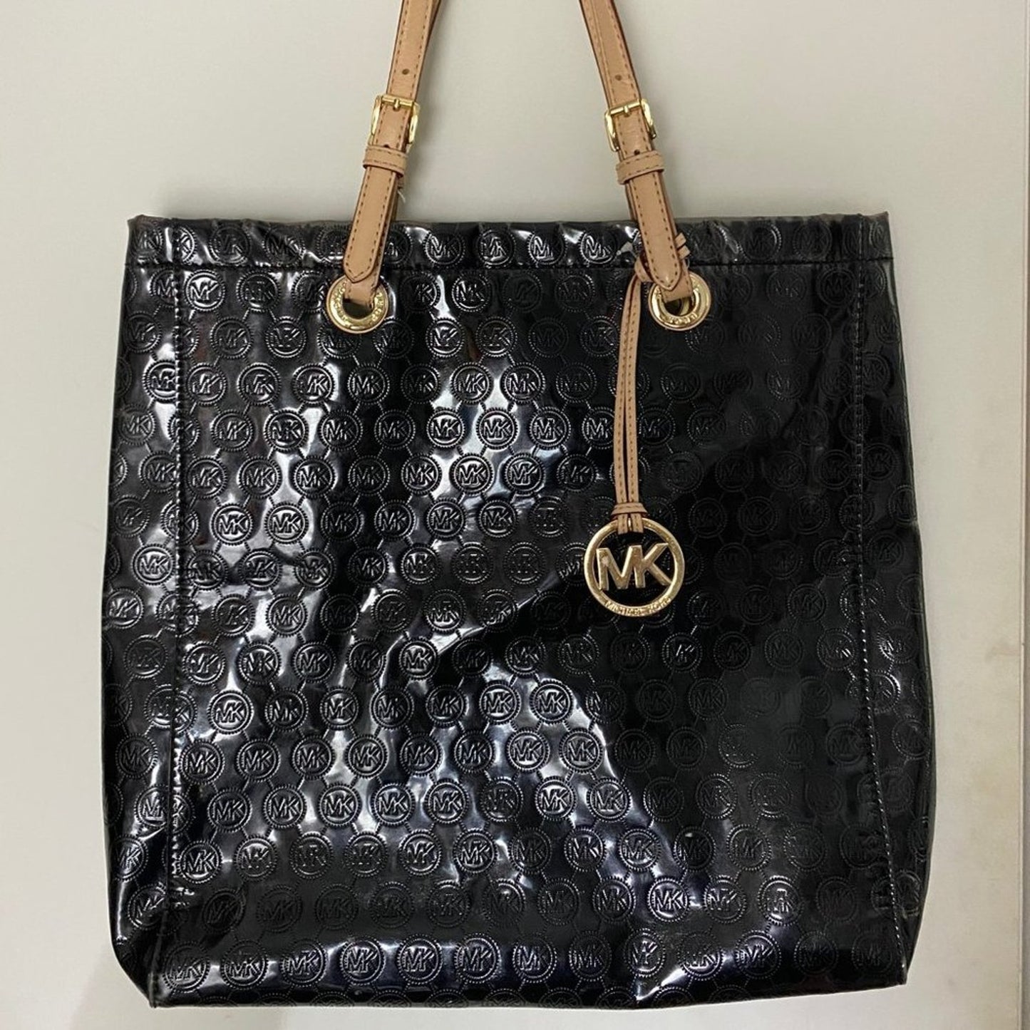 Michael Kors Large Black Patent Leather Tote Bag