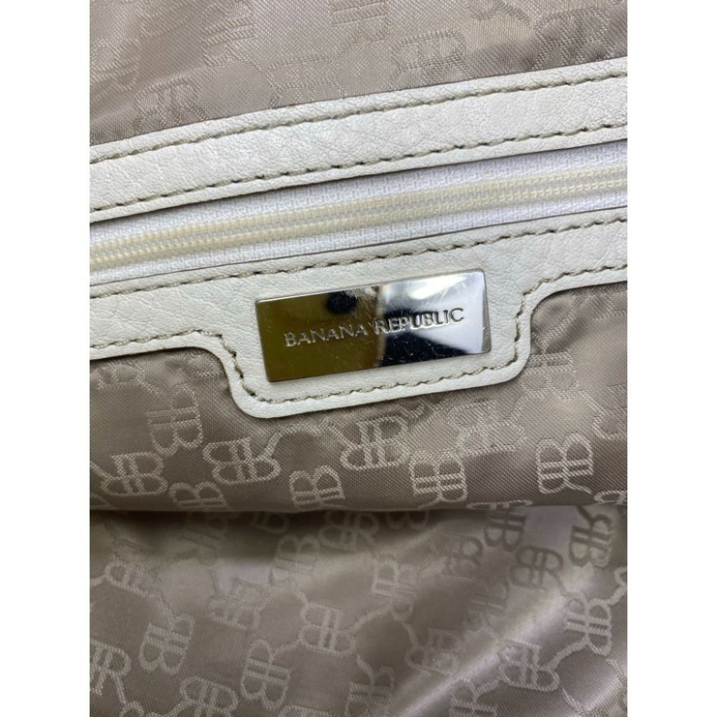 Banana Republic White Large Leather Tote Bag