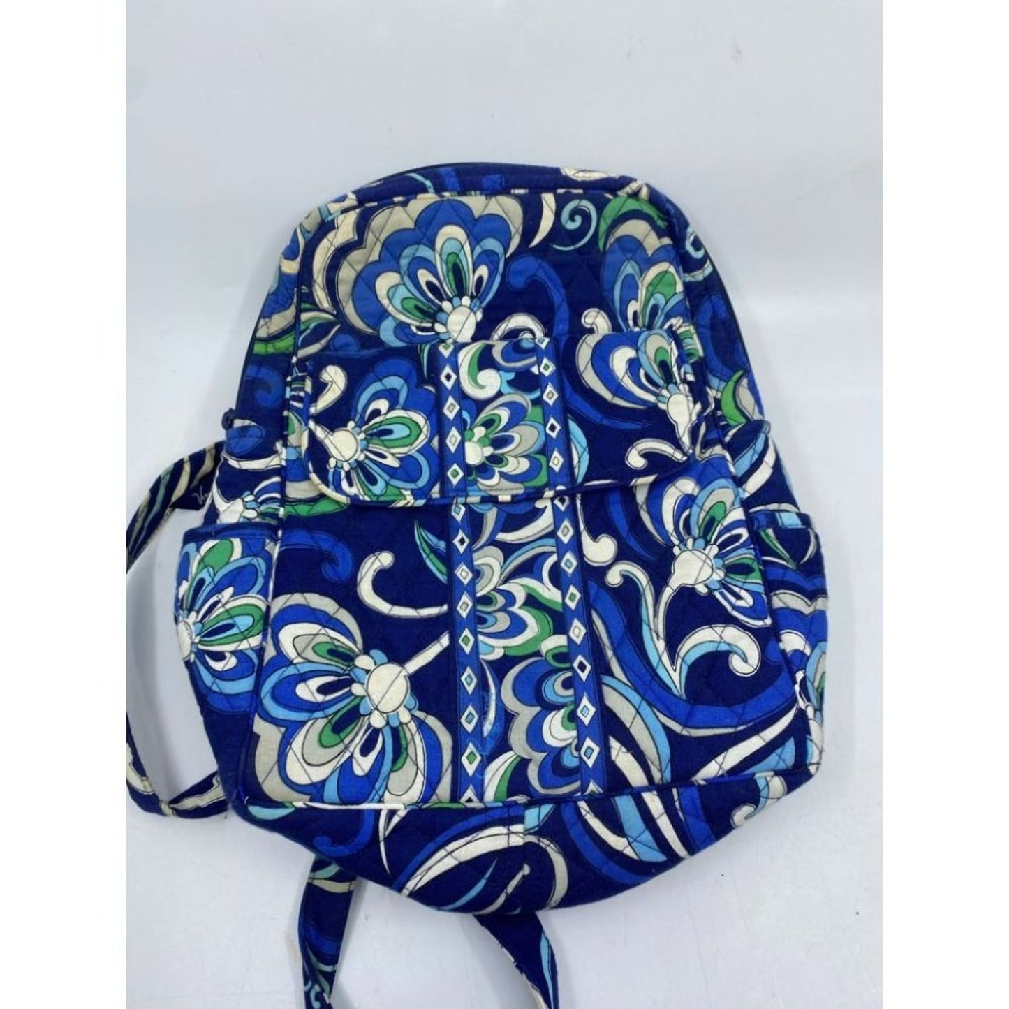 Vera Bradley Quilted Blue White Green Back Pack