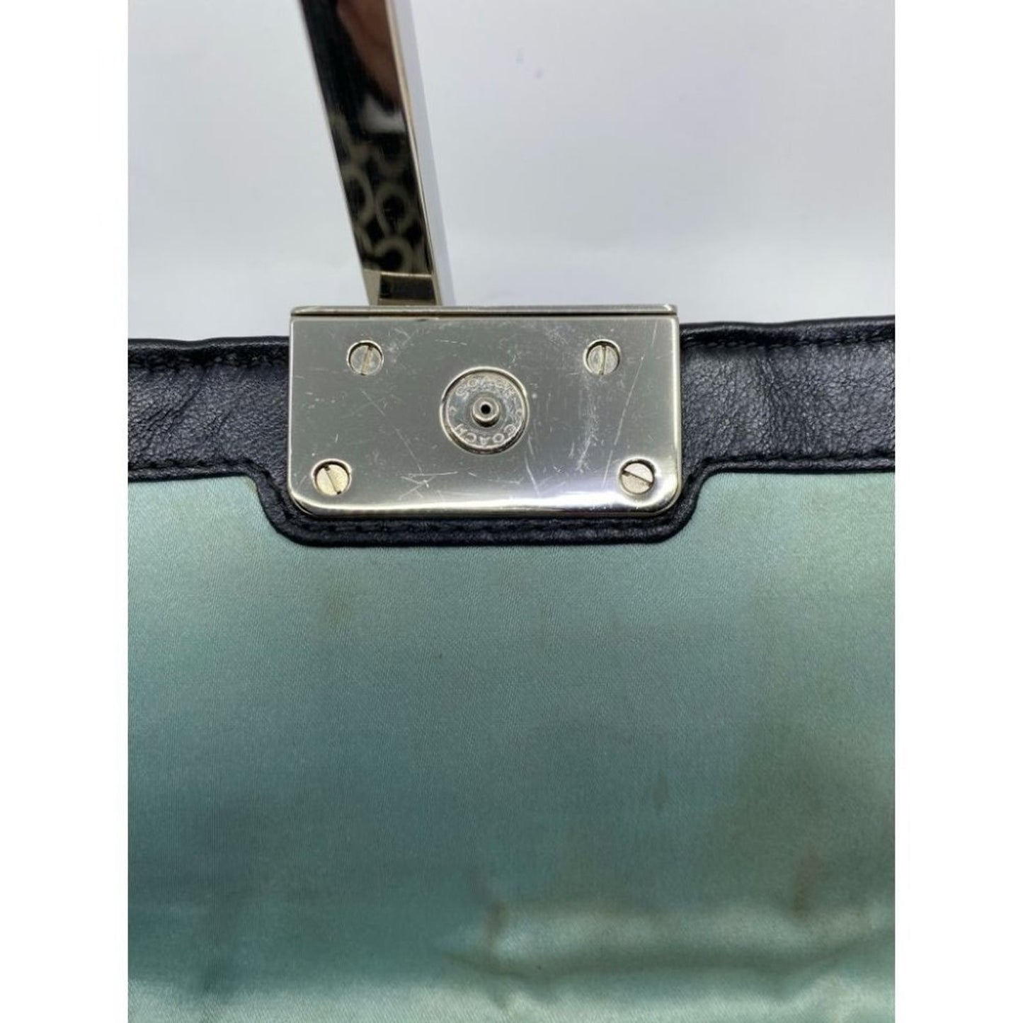 Coach Women's Black Cream Zipper Wristlet Bag