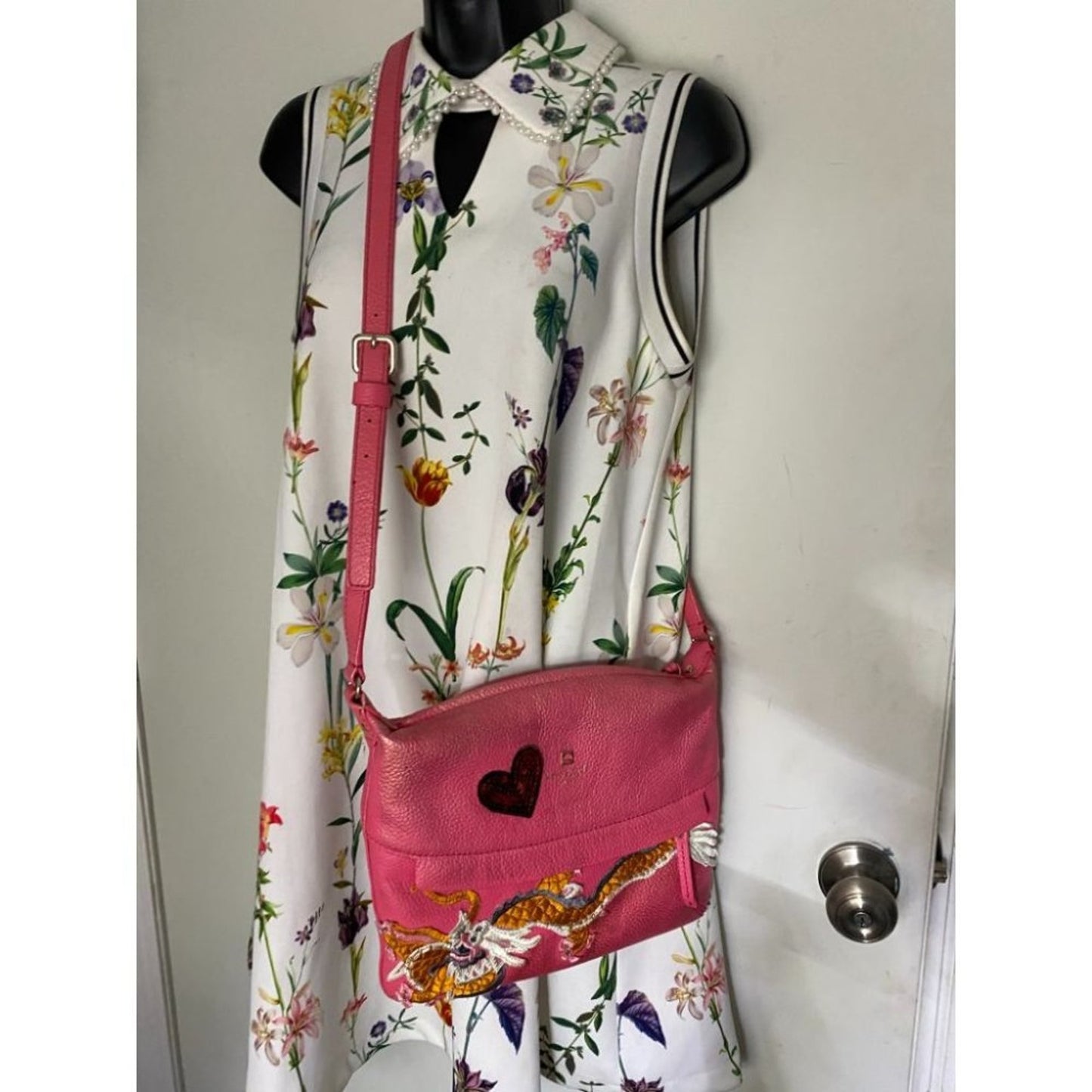 Kate Spade Pink Leather Crossbody With Customized