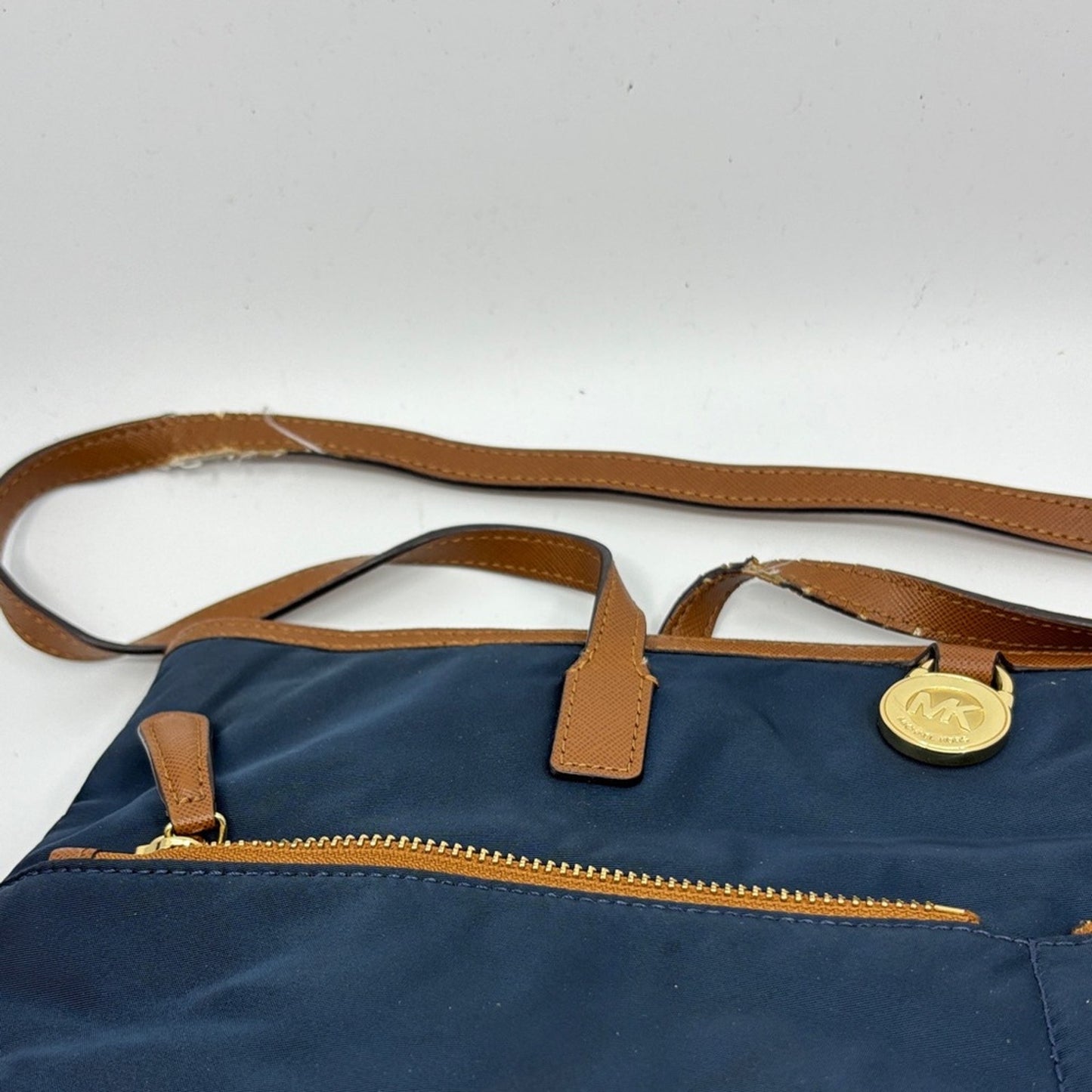 Michael Kors Navy and Tan Shoulder Bag