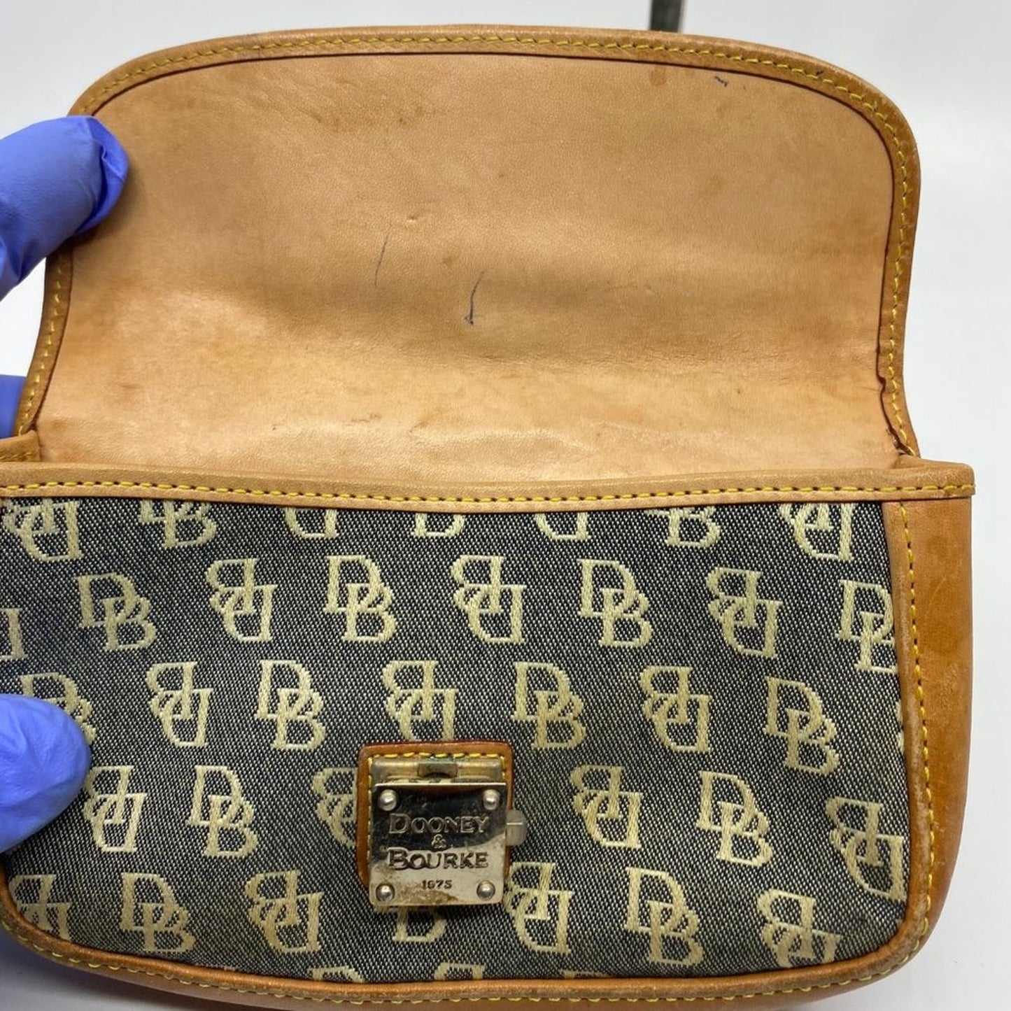 Dooney & Bourke Gray Brown Leather Wristlet