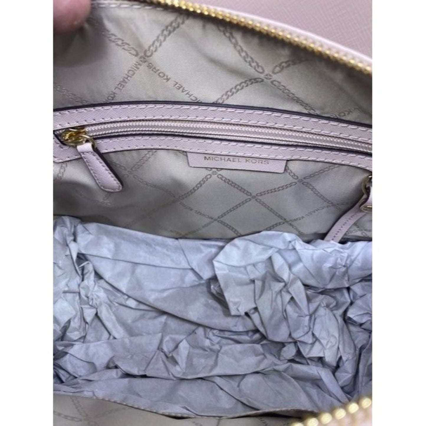 Michael Kors New Cleo Medium Satchel Soft Pink Saffiano Leather Cross Bo…