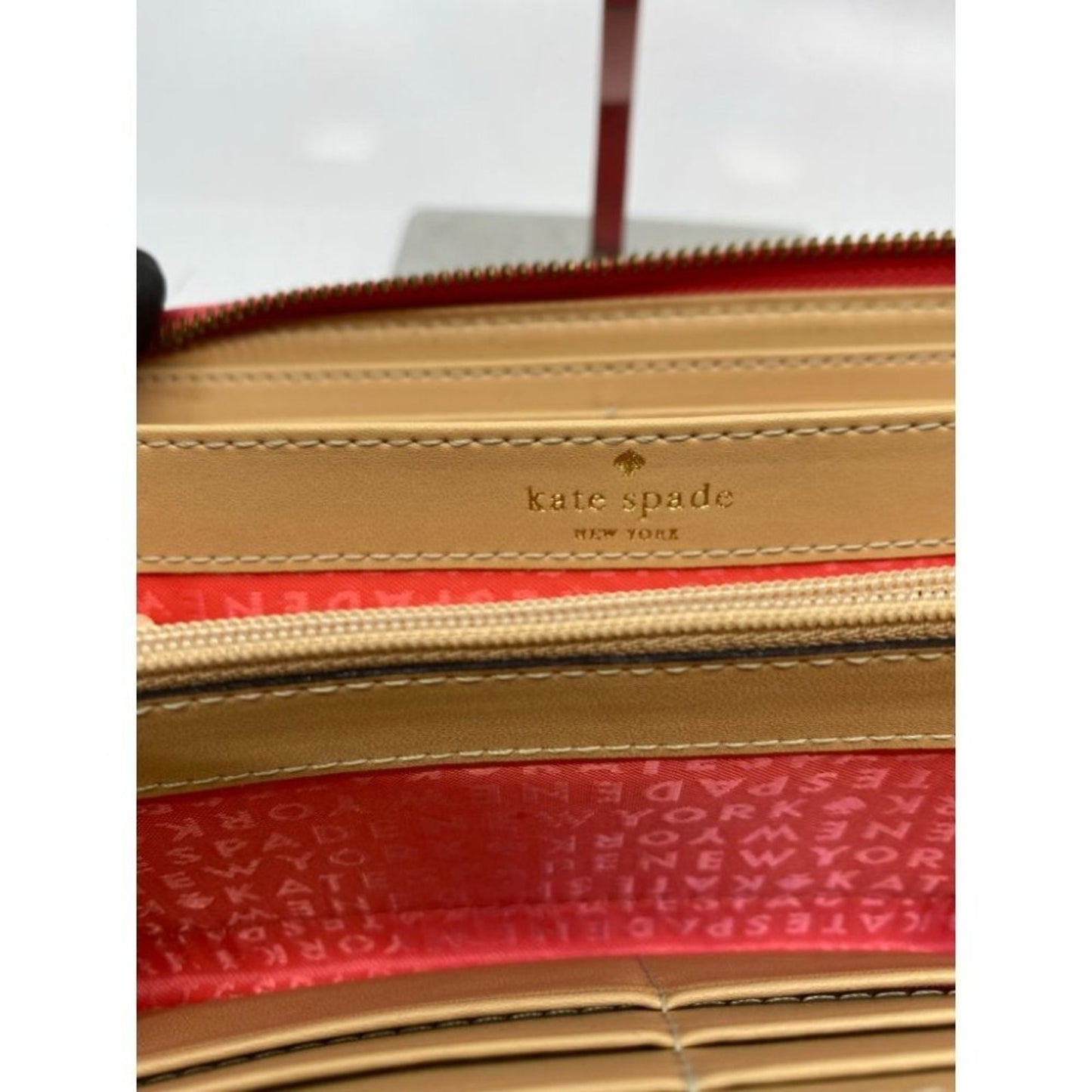 Kate Spade Women's Pink Tan Zipper Wallet