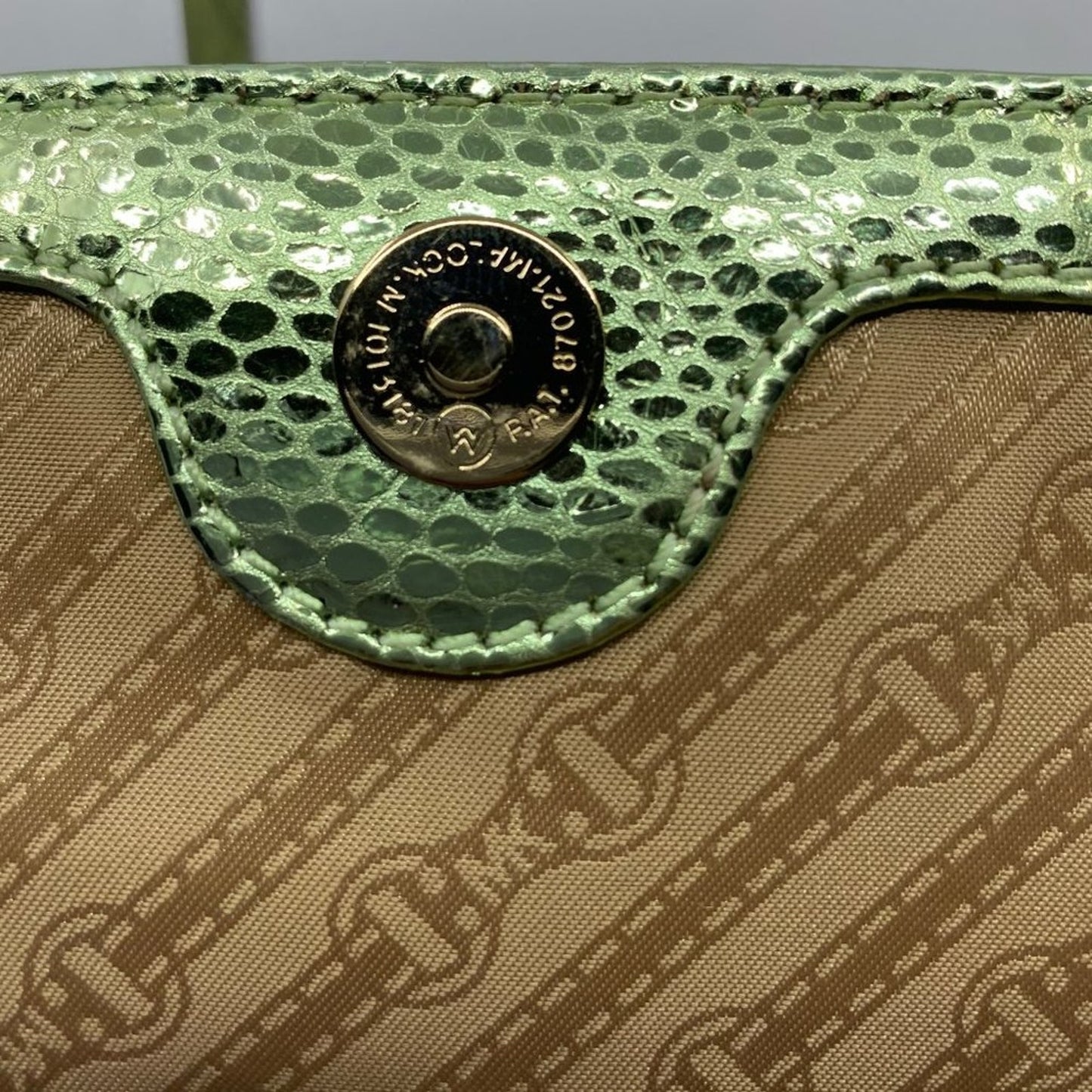 Michael Kors Green Shiny Leather Wristlet