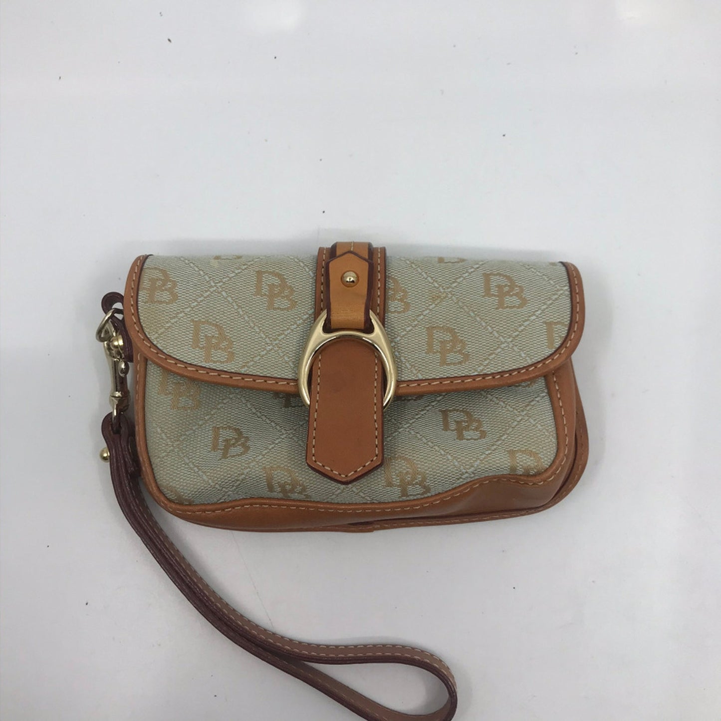 Dooney & Bourke Olive Green Brown Leather Wristlet