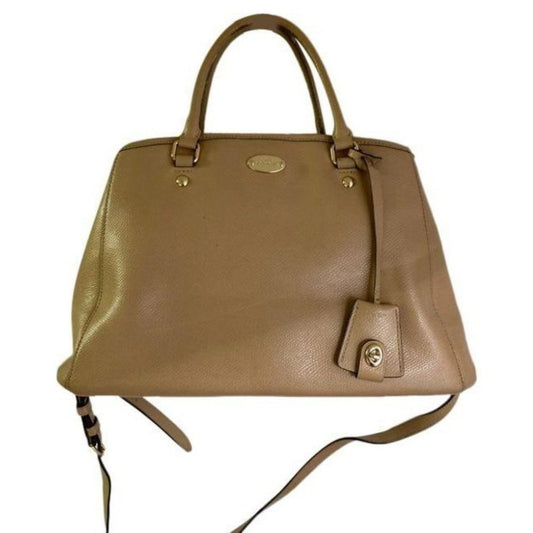 coach medium w adjustable strap tan leather cross