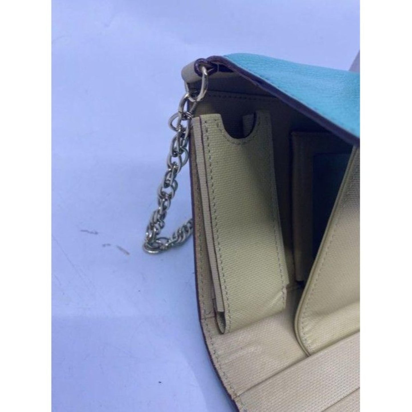 Kate Spade Blue Vintage Leather Mirror Lipstick Ca