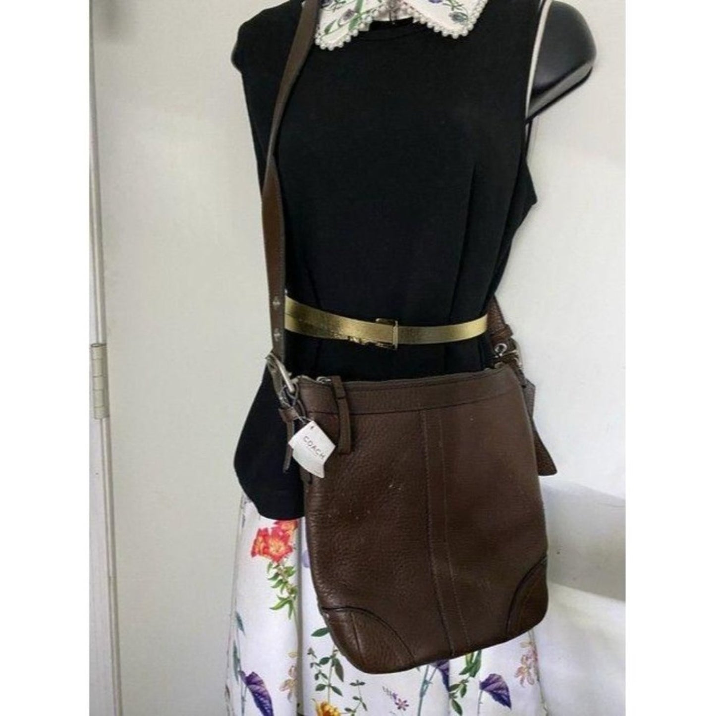 coach shoulder brown leather cross body bag