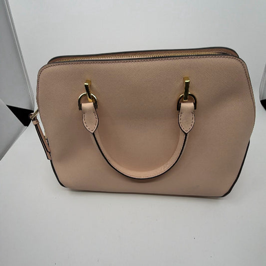 Calvin Klein Structured Satchel Pink Saffiano Handbag