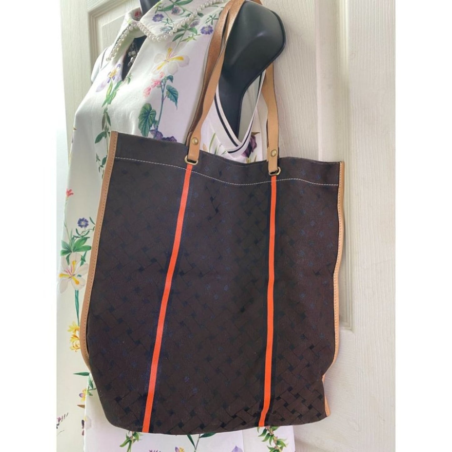 Cole Haan Brown Large Nylon Tote Bag