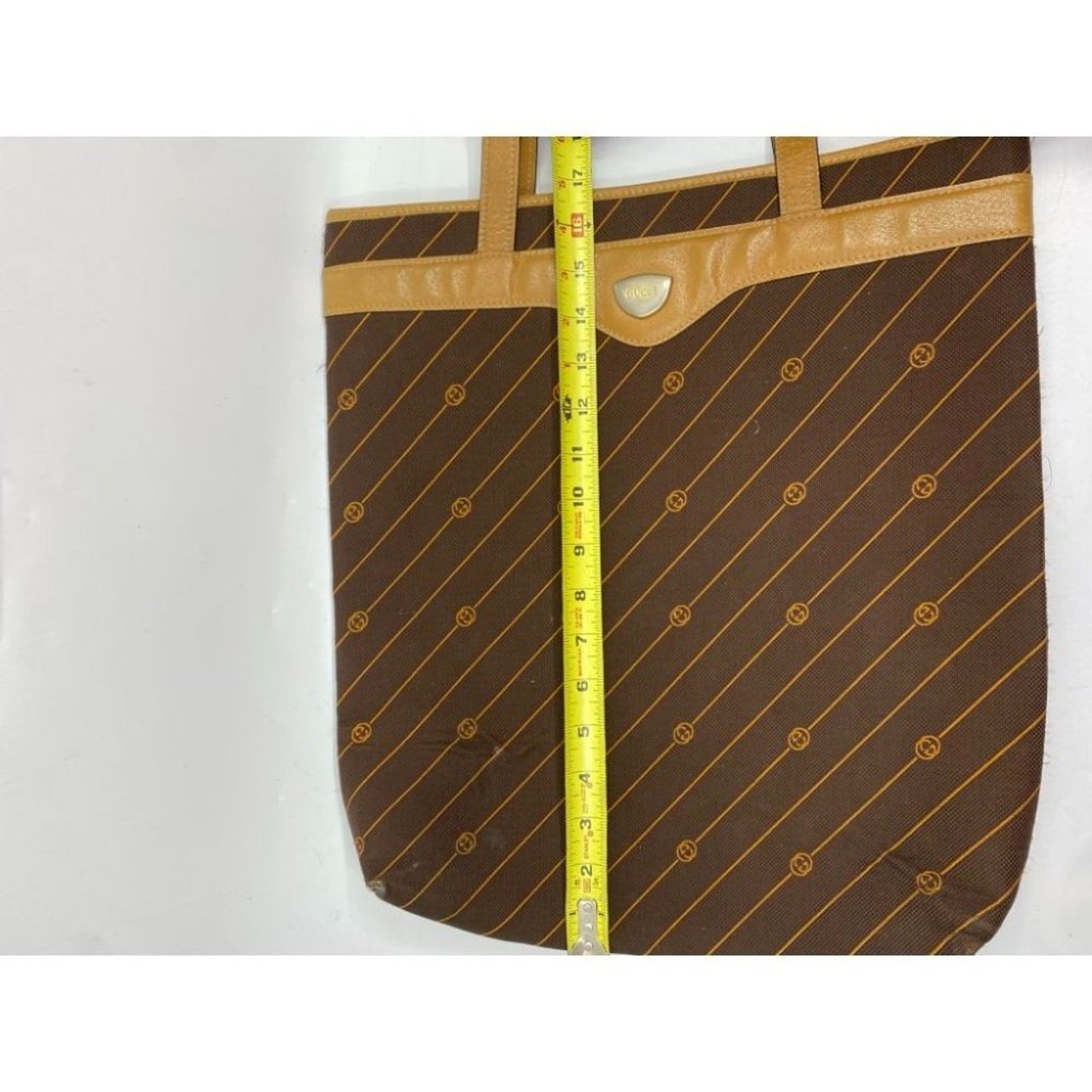 GUCCI Vintage XL Tote Bag in Canvas Fabric w/