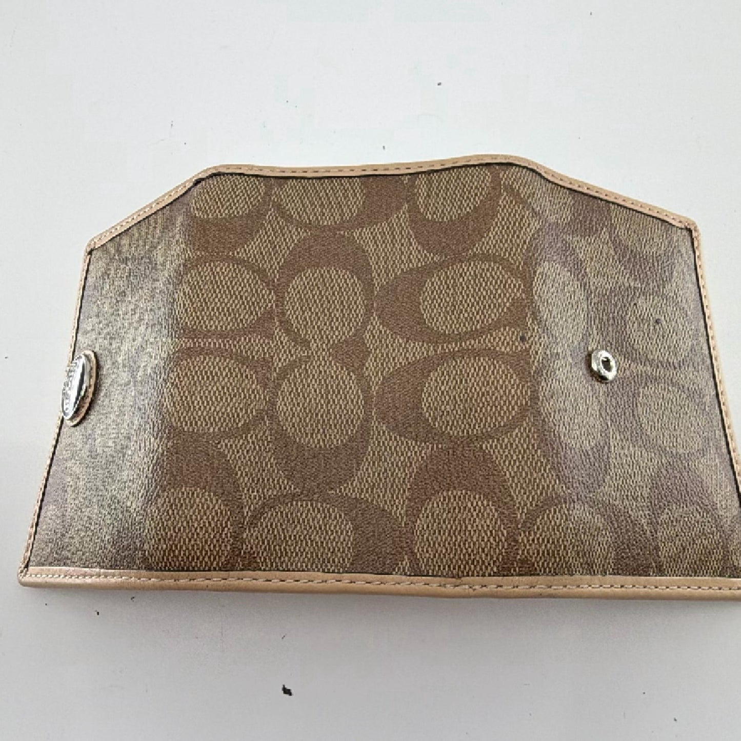 Coach Signature C 6-Ring Brown Coated Canvas Key Case