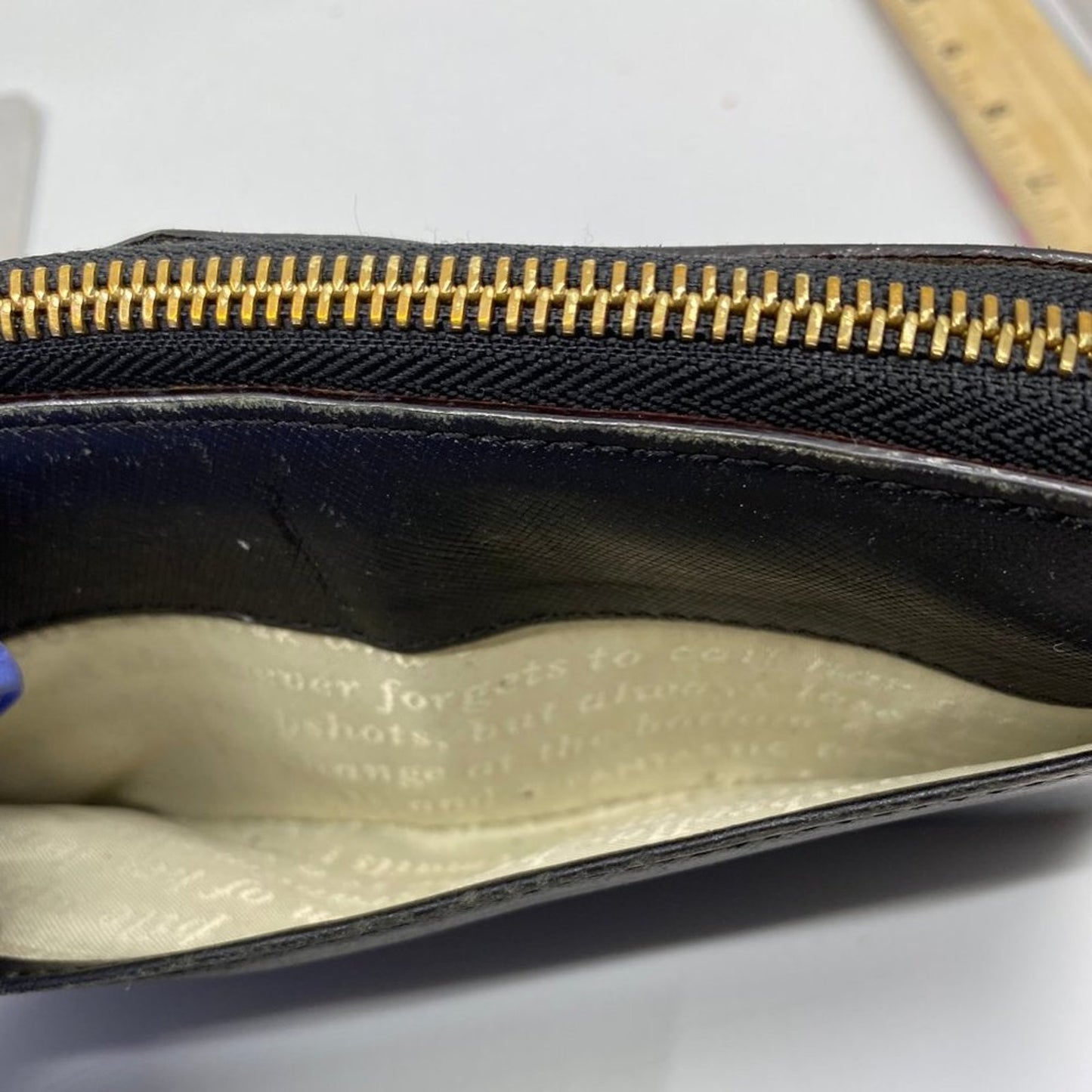 Kate Spade Black Leather Zipper Wallet