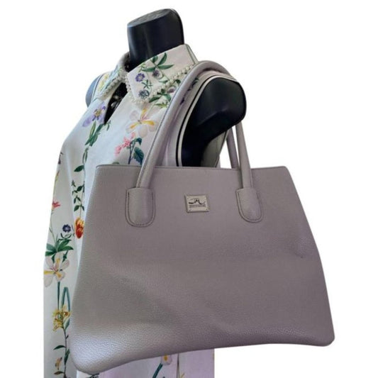 Jessica Moore Gray Faux Leather Shoulder Bag