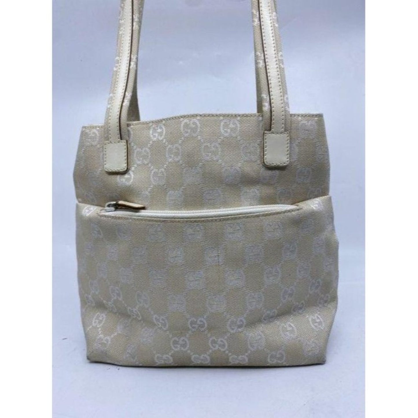 gucci vintage white jacquard fabric shoulder bag