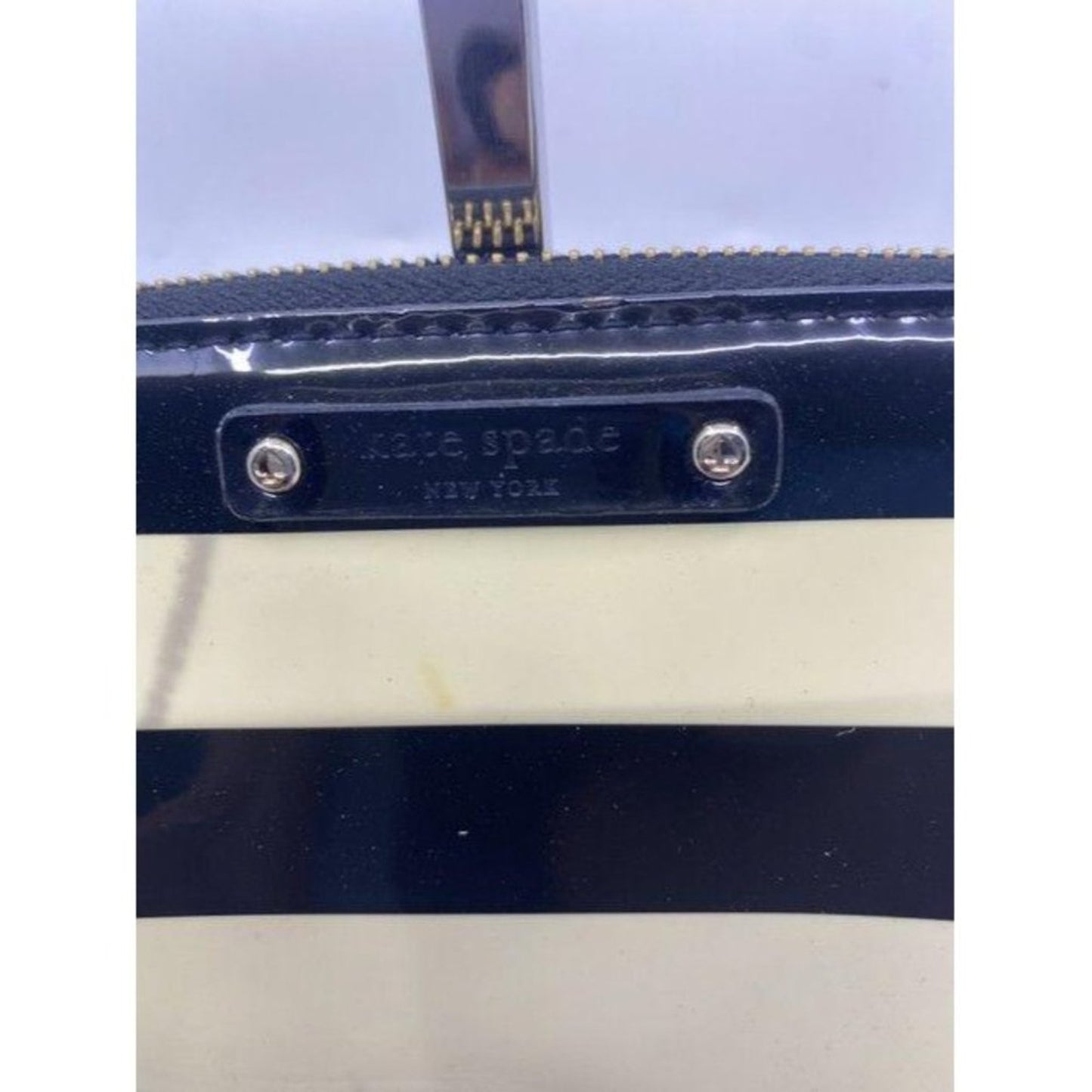 Kate Spade Black White Sailing Striped Large Walle